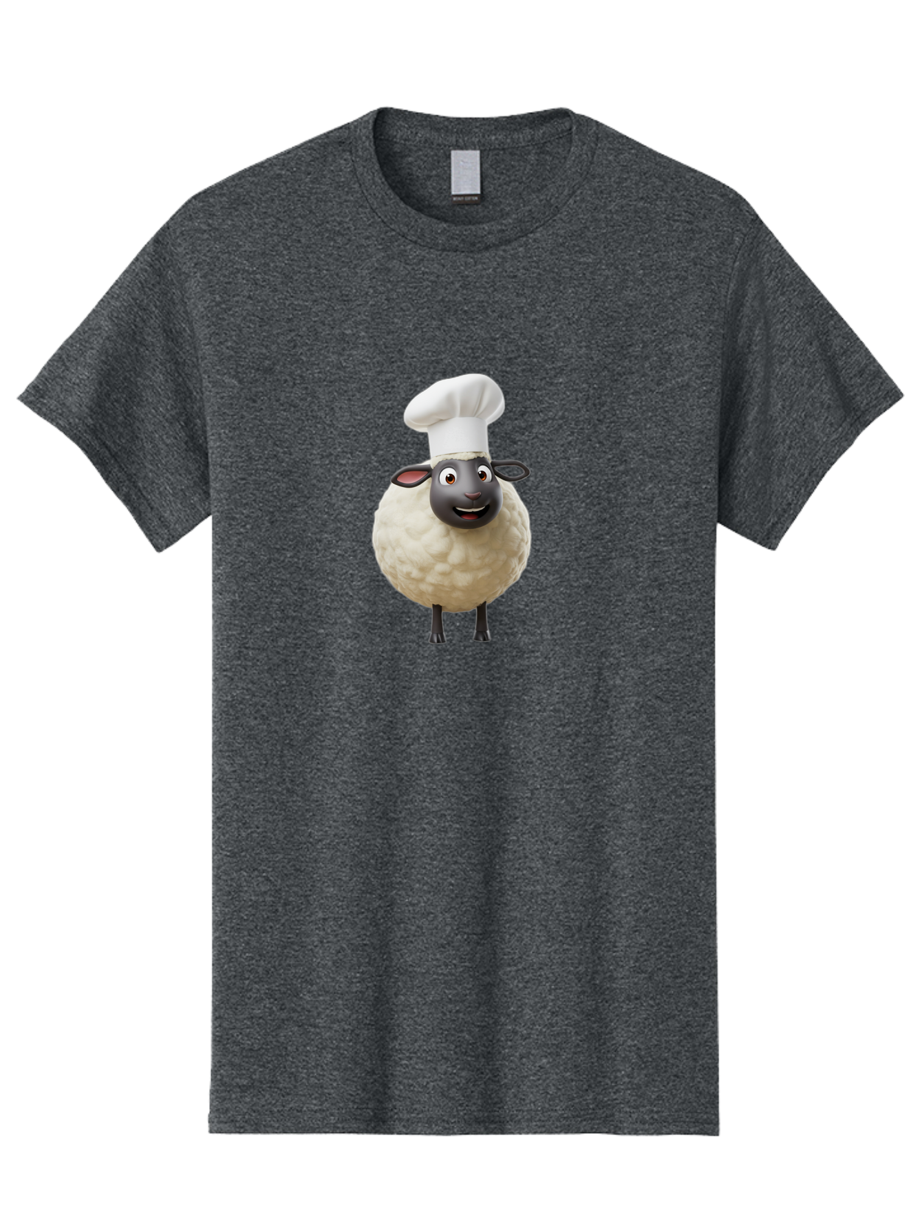 Shaun-The-Sheep-Chef Men'S Graphic Tee, 100% Cotton, Comfortable Casual Summer Wear, Machine Washable, Shaun The Sheep, Chef Hat, Cartoon Character, Cooking, Culinary, Funny Animal, 3D Animation, Character Design, Humorous, Whimsical, Lamb, Bad537