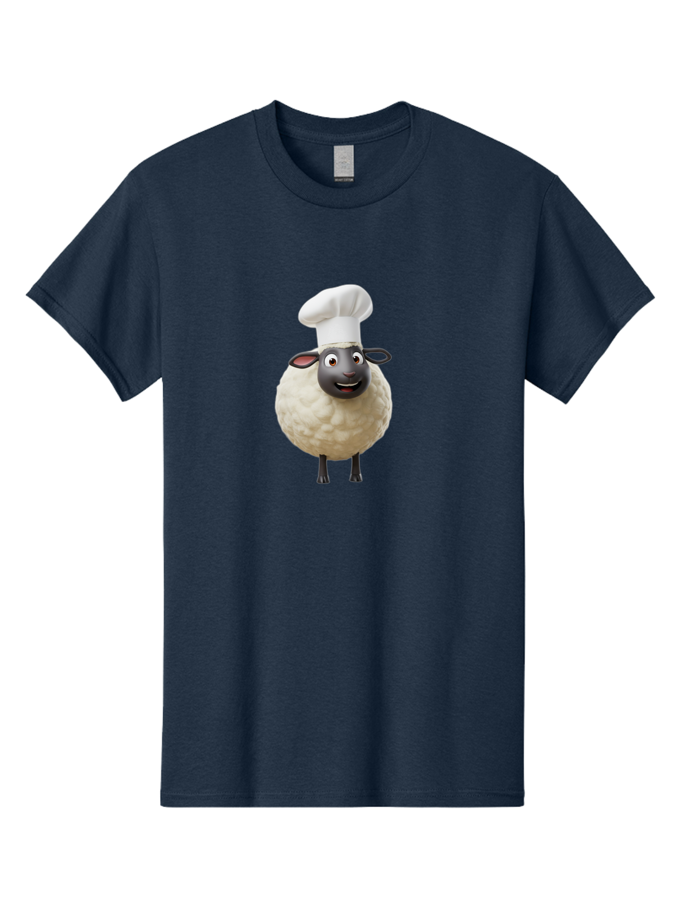 Shaun-The-Sheep-Chef Men'S Graphic Tee, 100% Cotton, Comfortable Casual Summer Wear, Machine Washable, Shaun The Sheep, Chef Hat, Cartoon Character, Cooking, Culinary, Funny Animal, 3D Animation, Character Design, Humorous, Whimsical, Lamb, Bad537