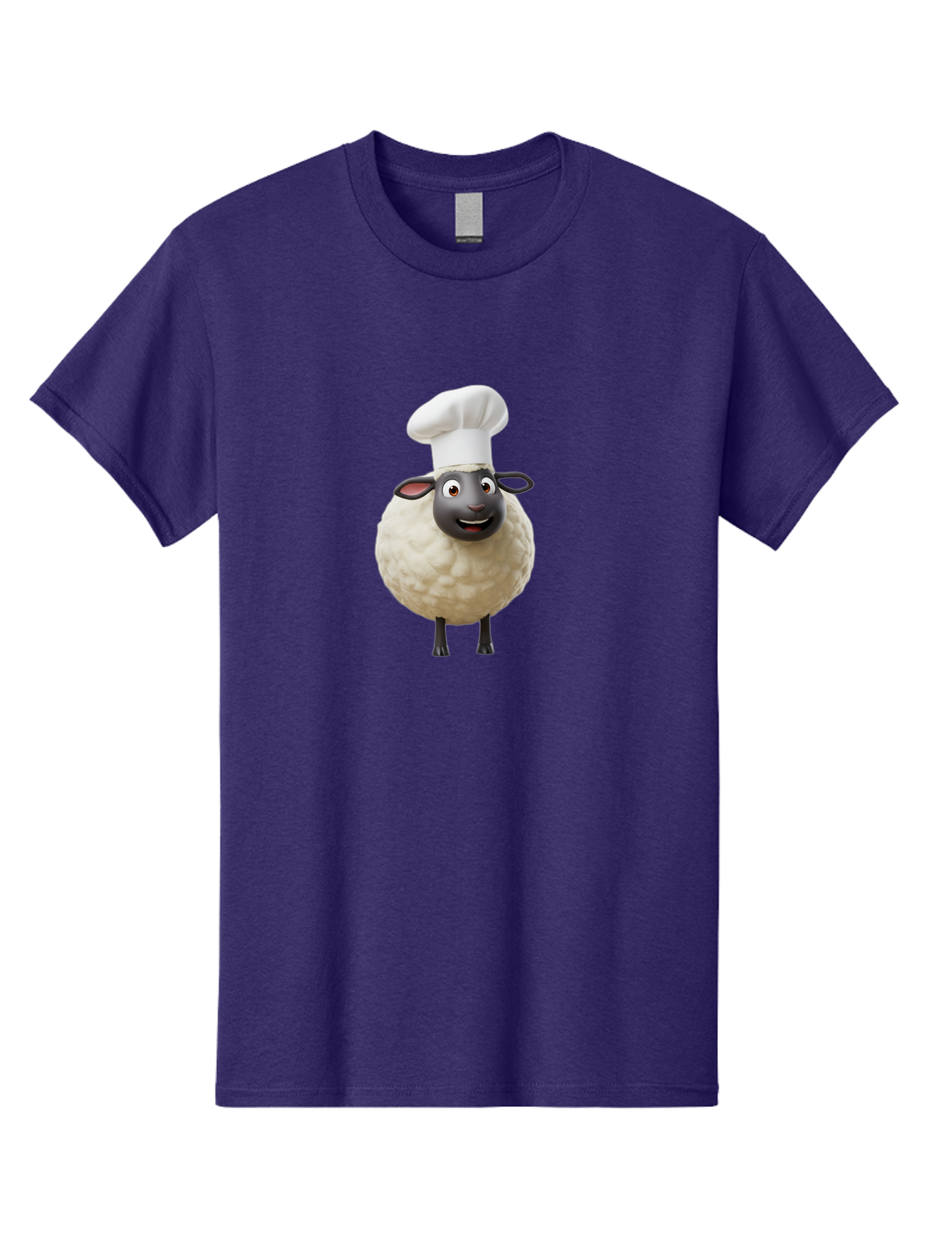 Shaun-The-Sheep-Chef Men'S Graphic Tee, 100% Cotton, Comfortable Casual Summer Wear, Machine Washable, Shaun The Sheep, Chef Hat, Cartoon Character, Cooking, Culinary, Funny Animal, 3D Animation, Character Design, Humorous, Whimsical, Lamb, Bad537