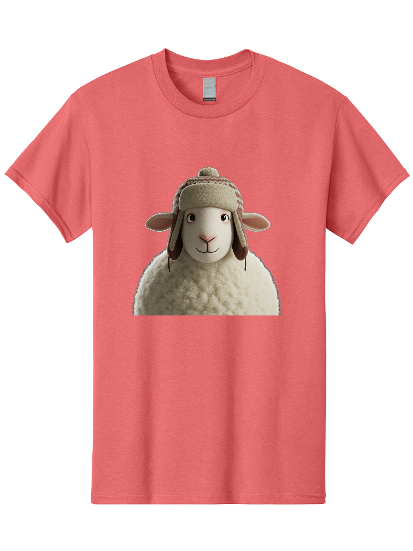 Shaun-The-Sheep Men'S Graphic Tee, 100% Cotton, Comfortable Casual Summer Wear, Machine Washable, Cartoon Sheep, Fluffy Sheep, Sheep With Hat, Funny Animal, Cute Character, Lovable Cartoon, Sheep Mascot, Funny Sheep, Woolly Sheep, Bad542
