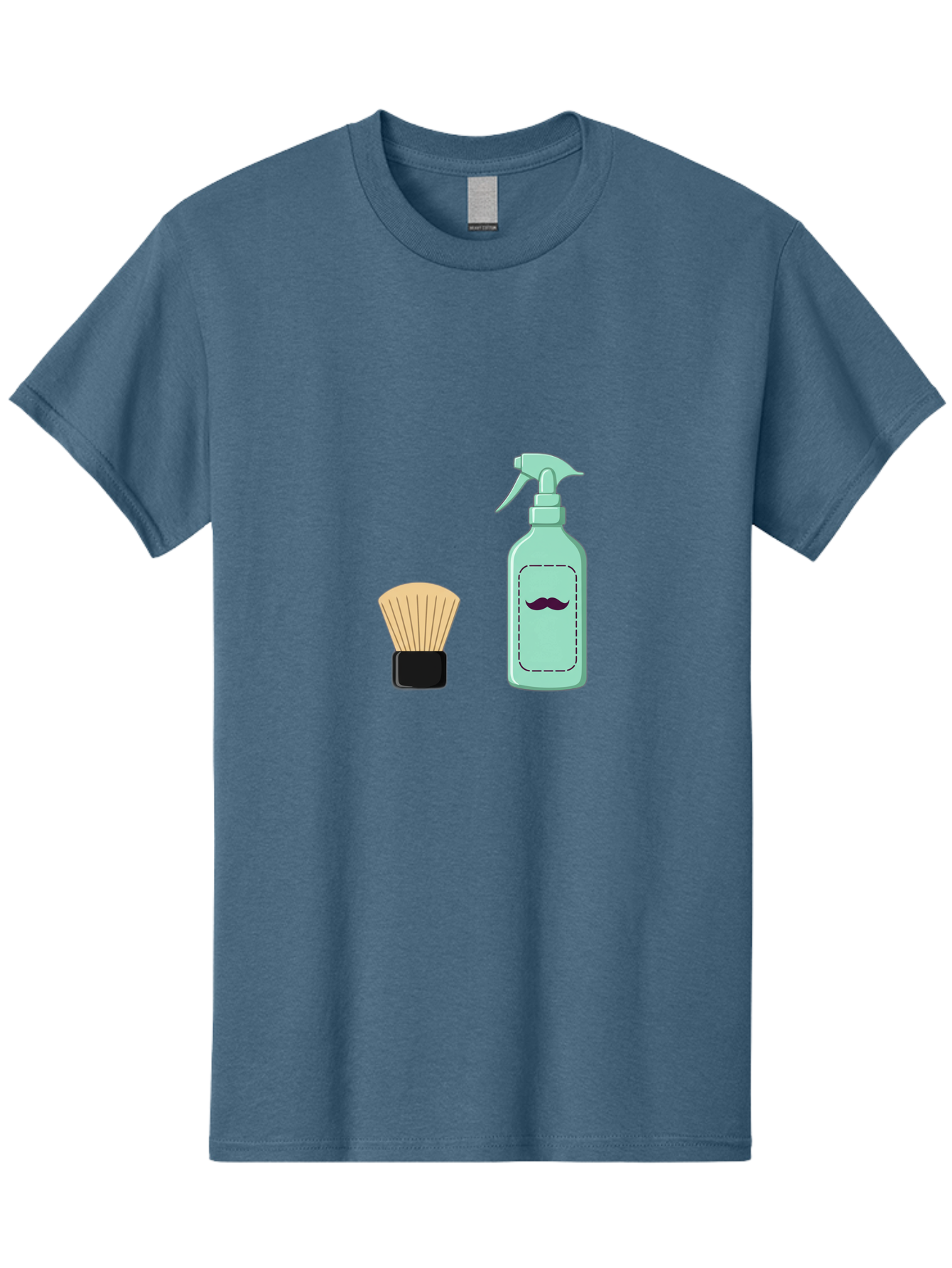 Shaving-Brush-And-Spray-Bottle Men'S Graphic Tee, 100% Cotton, Comfortable Casual Summer Wear, Machine Washable, Shaving Brush, Shaving Kit, Mustache Grooming, Men'S Grooming Products, Personal Care, Grooming Accessories, Shaving Essentials, Bad543