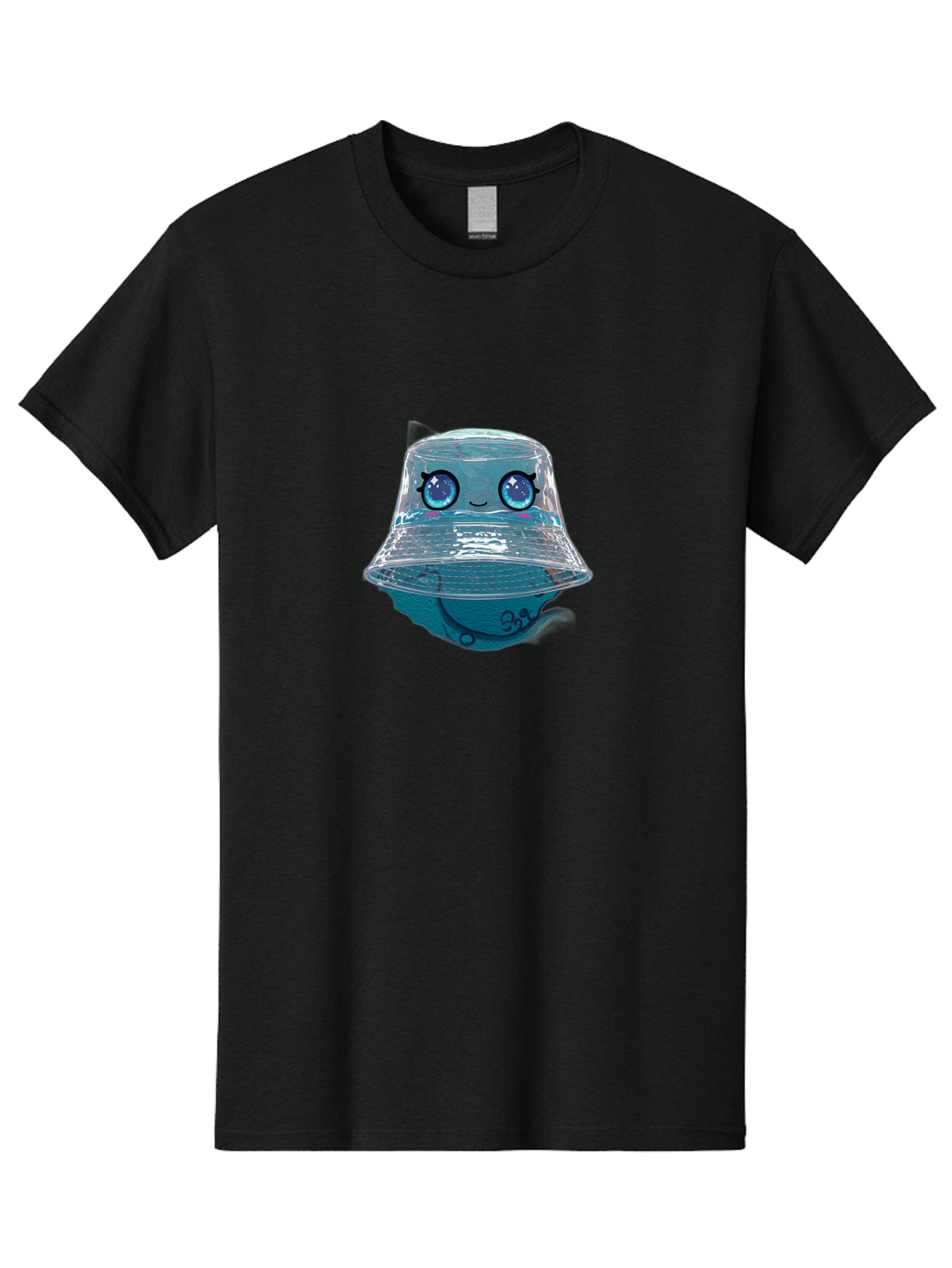 Shopkins-Jelly-Bucket Men'S Graphic Tee, 100% Cotton, Comfortable Casual Summer Wear, Machine Washable, Cartoon Ice Cream, Blue Ice Cream, Shopkins Character, Sweet Treats, Whimsical Design, Kawaii Style, Face With Eyes, Cute Desserts, Bad562