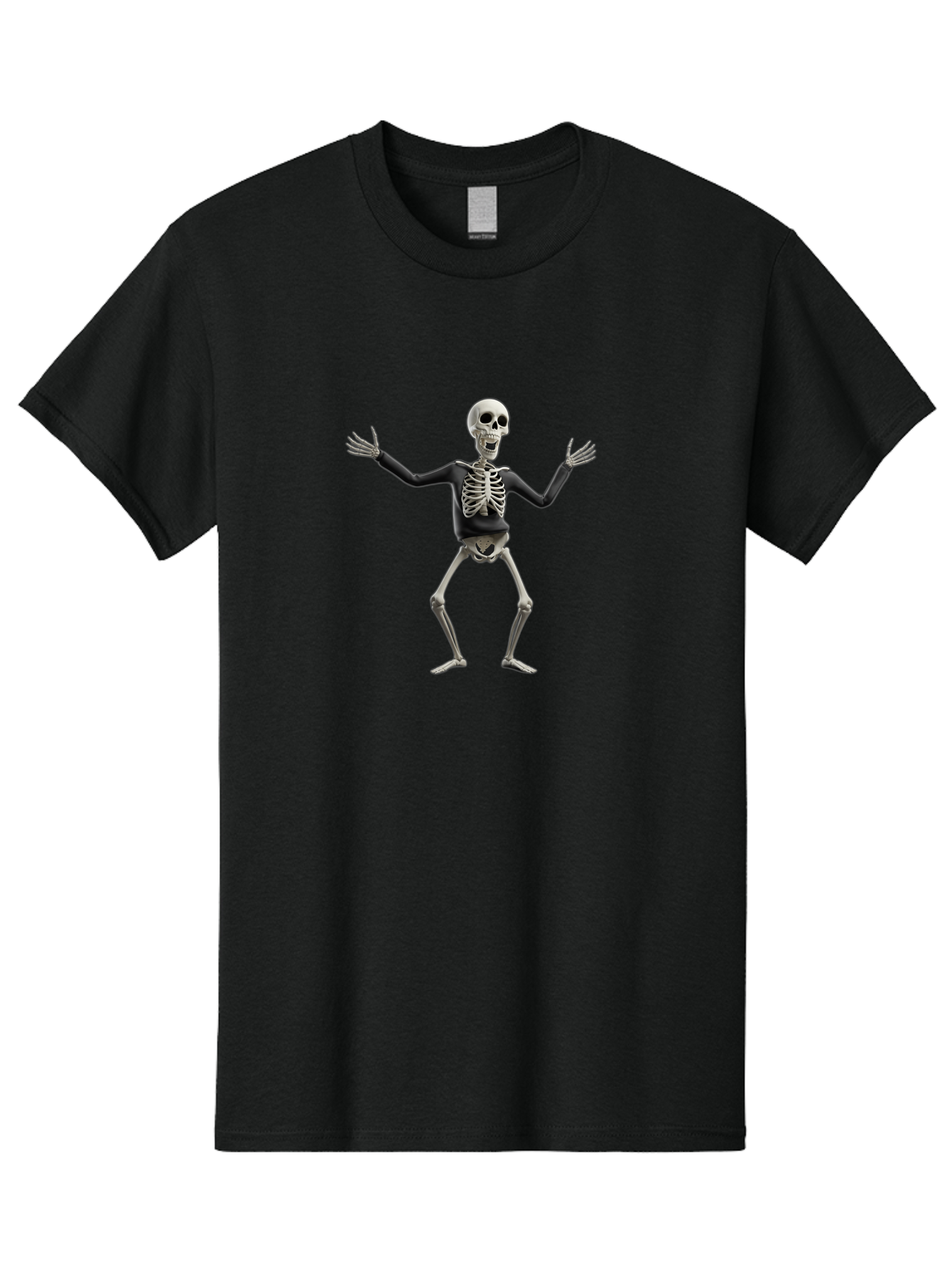 Skeleton-Dancing Men'S Graphic Tee, 100% Cotton, Comfortable Casual Summer Wear, Machine Washable, Skeleton Dancing, Skeletal Figure, Dance Move, Spooky Atmosphere, Halloween Theme, Funny Bones, Bone Structure, Festive Character Bad570