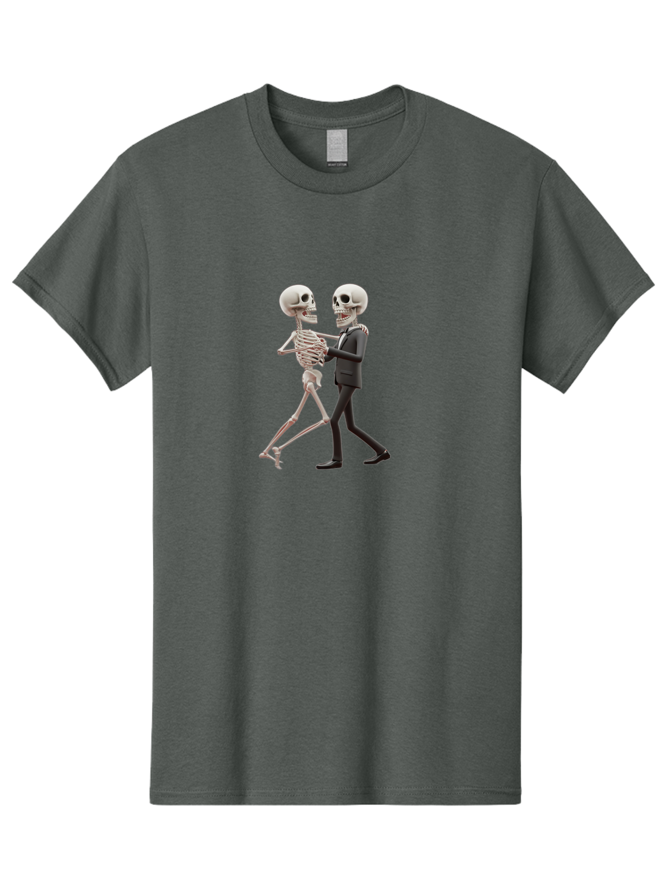 Skeletons-Dancing Men'S Graphic Tee, 100% Cotton, Comfortable Casual Summer Wear, Machine Washable, Skeletons Dancing Together, Humorous Scene, Unique Visuals, Creative Art, 3D Artistry, Skeleton In Suit, Quirky Character Design, Dance Move, Bad577