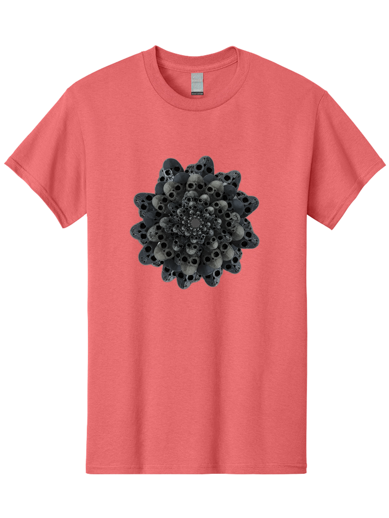Skull-Cluster-1 Men'S Graphic Tee, 100% Cotton, Comfortable Casual Summer Wear, Machine Washable, Skull Flower, Human Skulls, Floral Arrangement, Dark Art, Gothic Decor, Skulls, Eerie Art, Dark Floral Design, Macabre Bad581