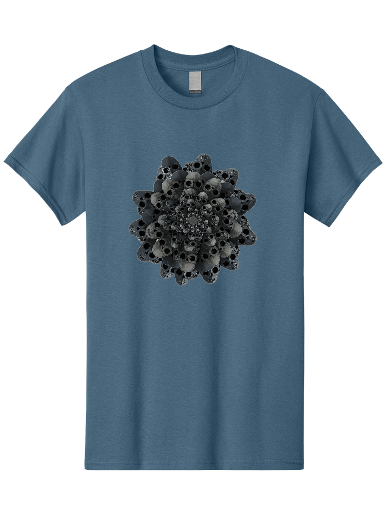 Skull-Cluster-1 Men'S Graphic Tee, 100% Cotton, Comfortable Casual Summer Wear, Machine Washable, Skull Flower, Human Skulls, Floral Arrangement, Dark Art, Gothic Decor, Skulls, Eerie Art, Dark Floral Design, Macabre Bad581