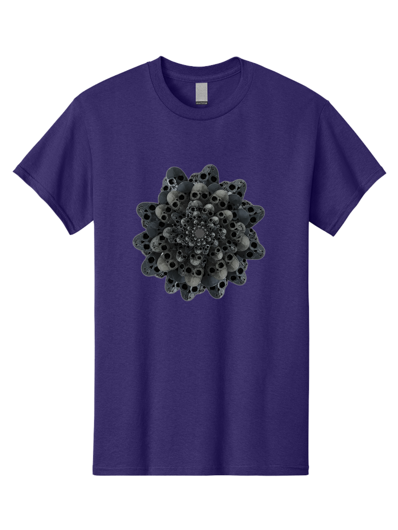 Skull-Cluster-1 Men'S Graphic Tee, 100% Cotton, Comfortable Casual Summer Wear, Machine Washable, Skull Flower, Human Skulls, Floral Arrangement, Dark Art, Gothic Decor, Skulls, Eerie Art, Dark Floral Design, Macabre Bad581
