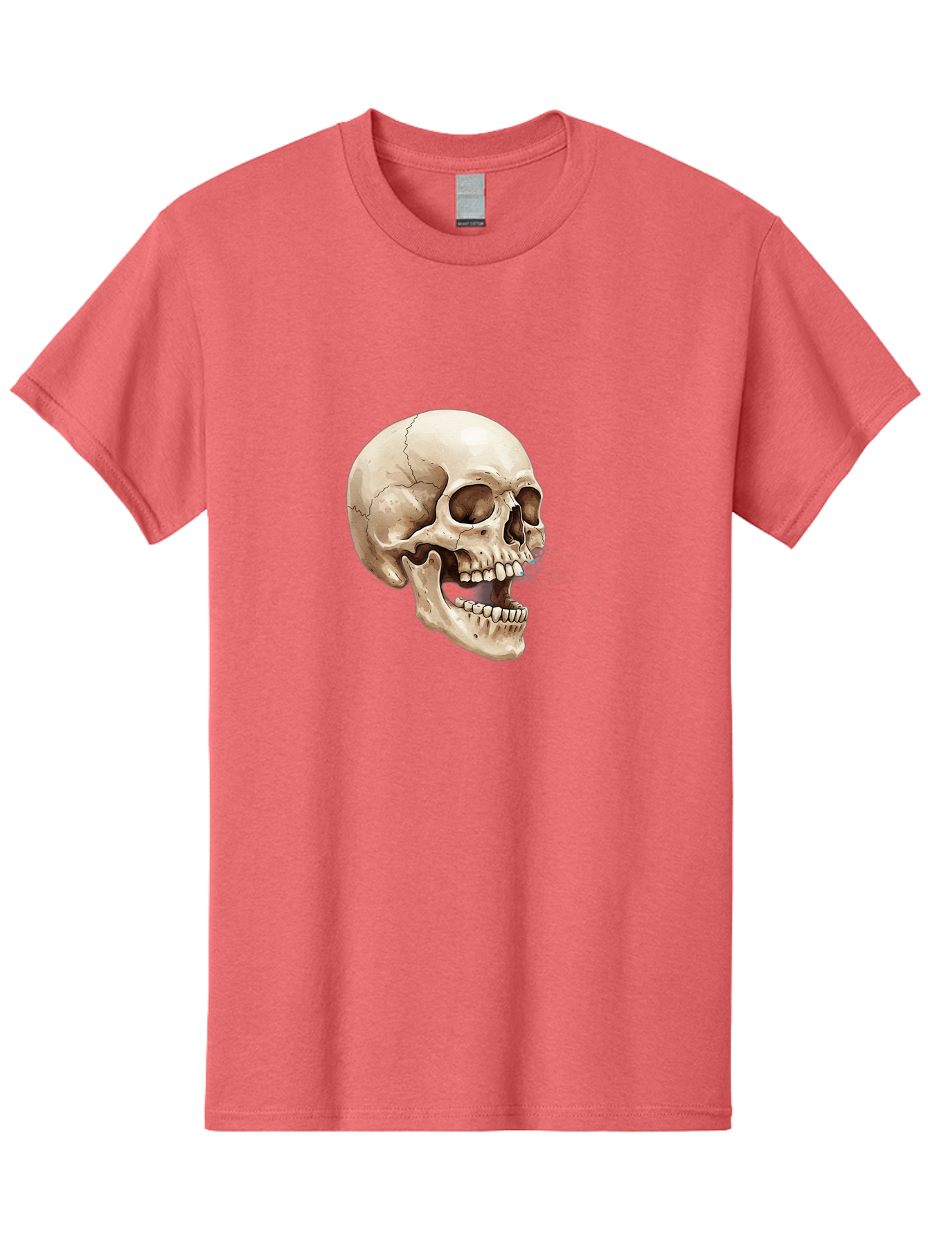 Skull Men'S Graphic Tee, 100% Cotton, Comfortable Casual Summer Wear, Machine Washable, Human Skull, Skeletal Head, Jawbone, Teeth, Anatomy, Bones, Forensic Science, Medical Illustration, Skull Structure Bad627