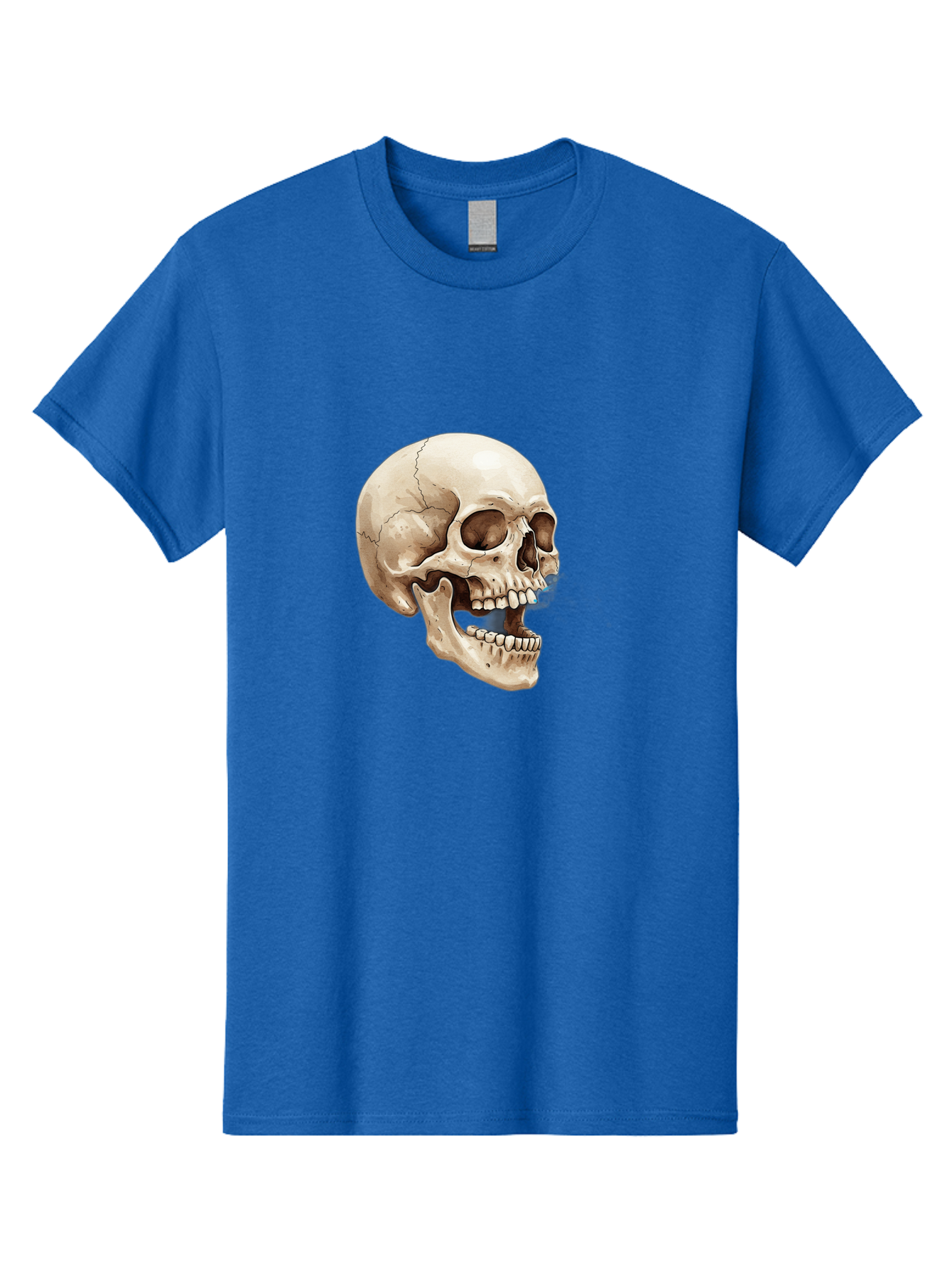Skull Men'S Graphic Tee, 100% Cotton, Comfortable Casual Summer Wear, Machine Washable, Human Skull, Skeletal Head, Jawbone, Teeth, Anatomy, Bones, Forensic Science, Medical Illustration, Skull Structure Bad627
