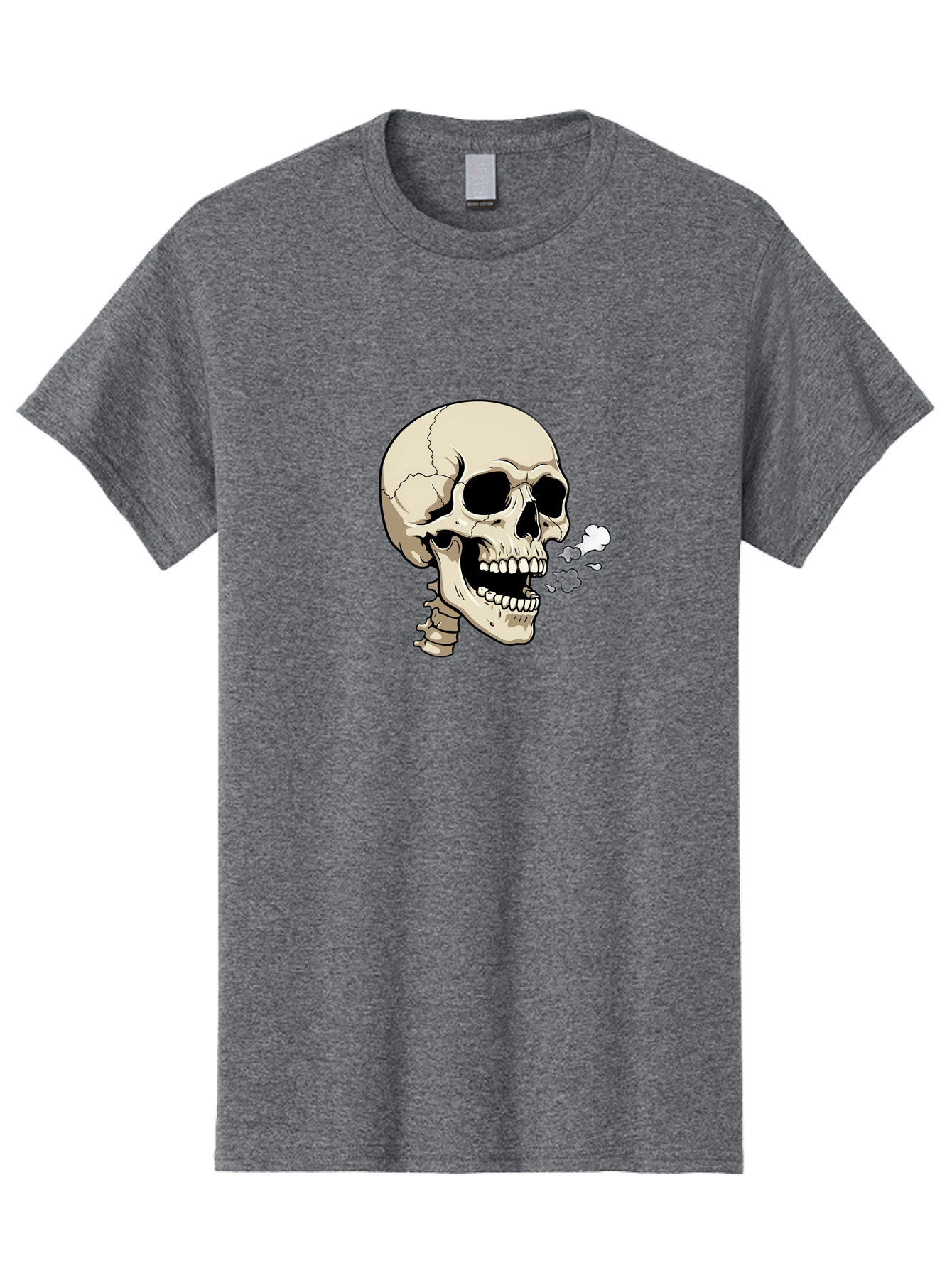 Smoking-Skull Men'S Graphic Tee, 100% Cotton, Comfortable Casual Summer Wear, Machine Washable, Skull Smoking Weed, Cannabis Culture, Humorous Illustration, Edgy Art, Smoking Skull, Weed Culture, Cartoon Skull Bad650