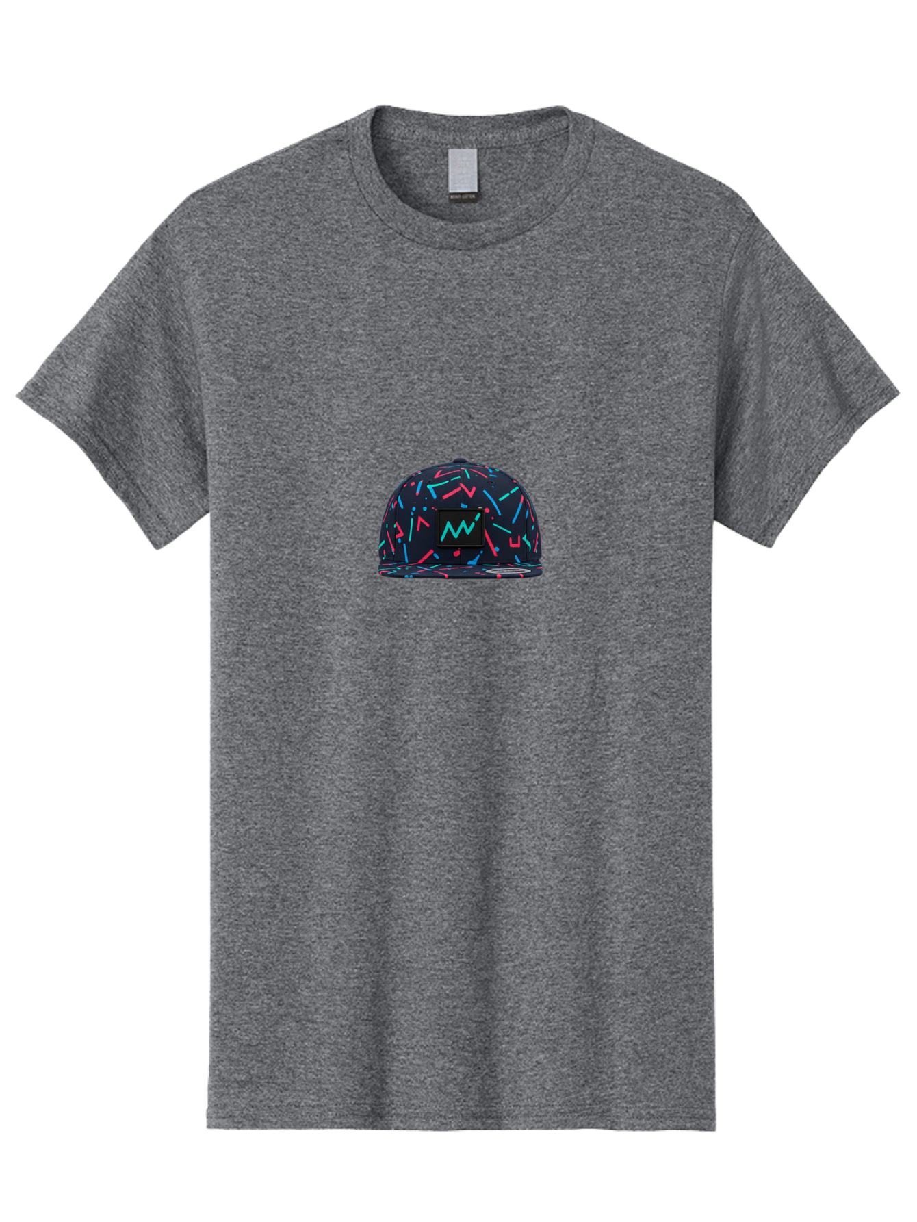 Snapback-Hat Men'S Graphic Tee, 100% Cotton, Comfortable Casual Summer Wear, Machine Washable, Nike Baseball Cap, Neon Lights Pattern, Pink And Blue Accents, Modern Fashion, Streetwear Style, Trendy Accessories, Sporty Chic, Vibrant Colors, Bad653