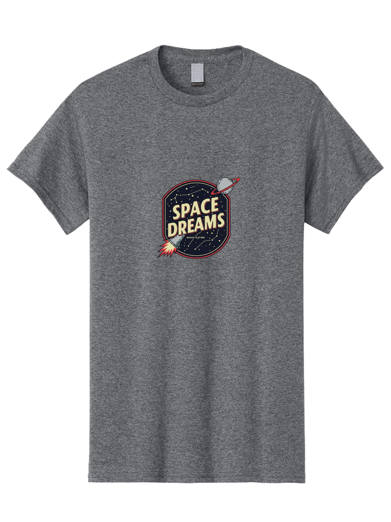 Space-Dreams-3 Men'S Graphic Tee, 100% Cotton, Comfortable Casual Summer Wear, Machine Washable, Space Dreams, Rocket Ship, Stars, Constellations, Planet, Galaxy, Outer Space, Futuristic Design, Retro Style, Vintage Vibe, Space Travel Bad659