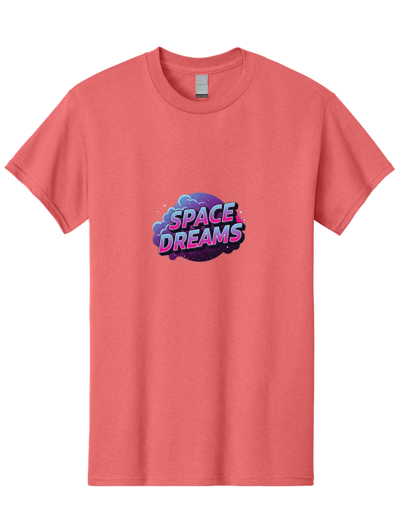 Space-Dreams-6 Men'S Graphic Tee, 100% Cotton, Comfortable Casual Summer Wear, Machine Washable, Space-Themed Logo, Dreamy Atmosphere, Cosmic Vibes, Futuristic Design, Vibrant Colors, 3D Effect, Galaxy-Inspired, Stylized Text Bad662