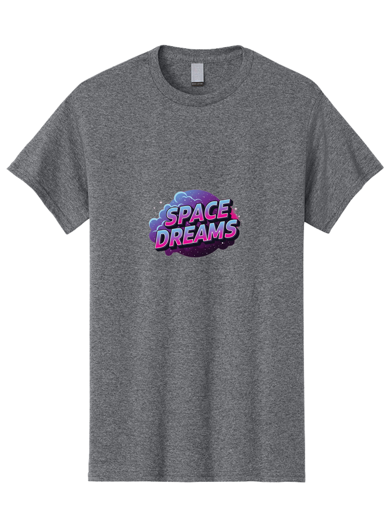 Space-Dreams-6 Men'S Graphic Tee, 100% Cotton, Comfortable Casual Summer Wear, Machine Washable, Space-Themed Logo, Dreamy Atmosphere, Cosmic Vibes, Futuristic Design, Vibrant Colors, 3D Effect, Galaxy-Inspired, Stylized Text Bad662