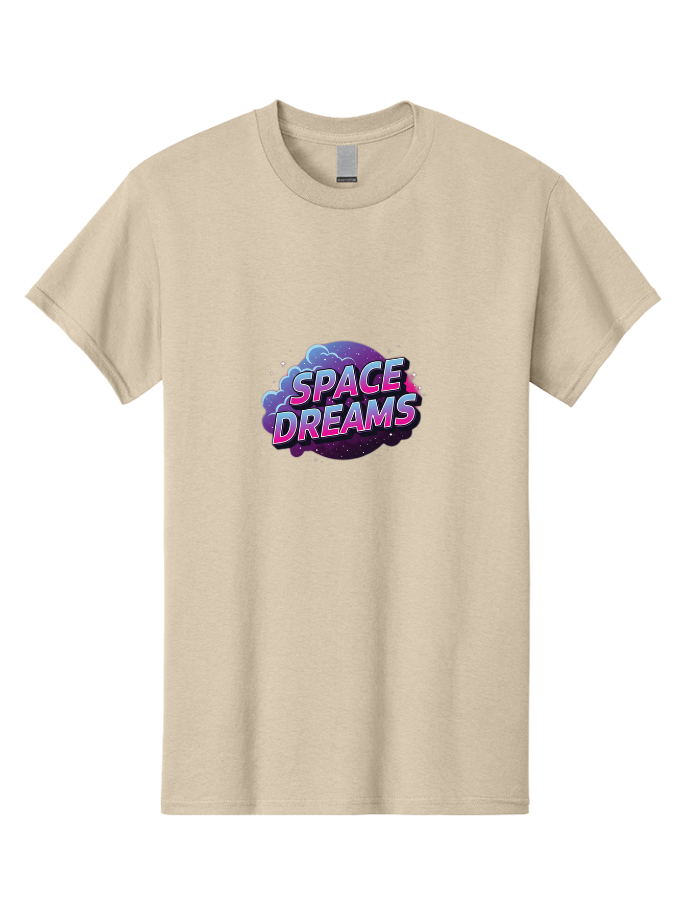 Space-Dreams-6 Men'S Graphic Tee, 100% Cotton, Comfortable Casual Summer Wear, Machine Washable, Space-Themed Logo, Dreamy Atmosphere, Cosmic Vibes, Futuristic Design, Vibrant Colors, 3D Effect, Galaxy-Inspired, Stylized Text Bad662