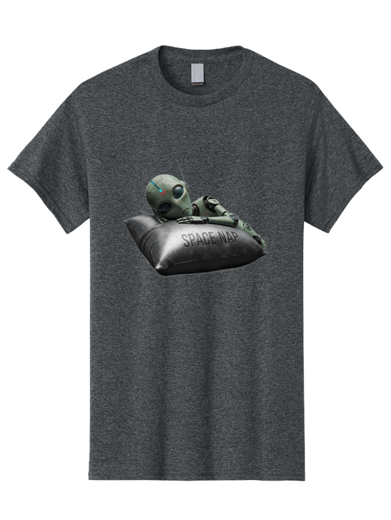 Space-Nap-1 Men'S Graphic Tee, 100% Cotton, Comfortable Casual Summer Wear, Machine Washable, Robot Sleeping, Space Nap, Futuristic Design, Metallic Surface, Robotic Relaxation, Digital Art, Sleeping Robot, Sci-Fi Concept, Futuristic Rest, Bad666