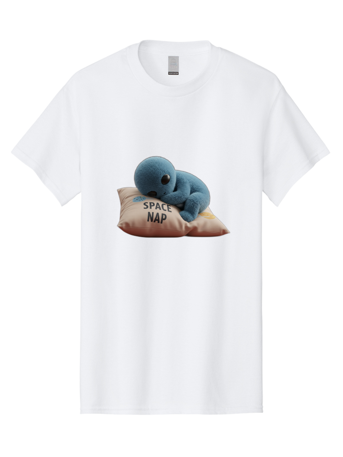 Space-Nap-4 Men'S Graphic Tee, 100% Cotton, Comfortable Casual Summer Wear, Machine Washable, Stuffed Alien, Space Nap, Sleeping On Pillow, Cute Plush Toy, Funny Meme, Cartoon Character, Adorable Creature, Resting In Space, Soft And Cuddly, Bad669