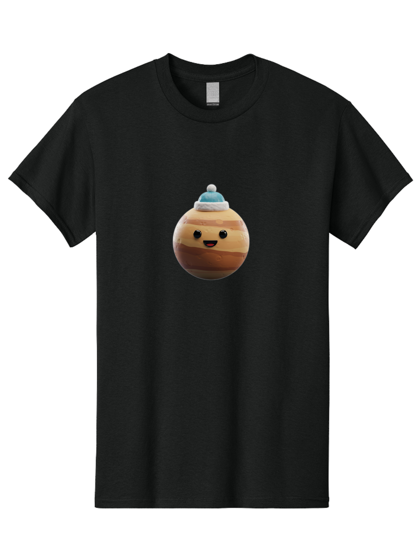 Squishmallow Men'S Graphic Tee, 100% Cotton, Comfortable Casual Summer Wear, Machine Washable, Cute Plush Toy, Squishmallow Character, Caramel Color, Blue Beanie, Soft Texture, Cheerful Face, Round Shape, Squishy Toy, Collectible Plush, Bad699