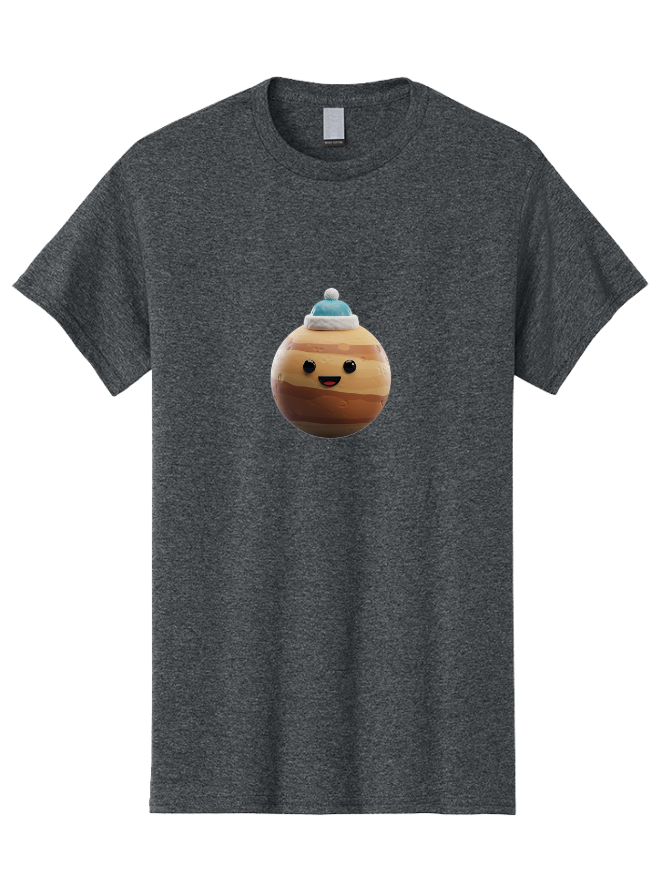 Squishmallow Men'S Graphic Tee, 100% Cotton, Comfortable Casual Summer Wear, Machine Washable, Cute Plush Toy, Squishmallow Character, Caramel Color, Blue Beanie, Soft Texture, Cheerful Face, Round Shape, Squishy Toy, Collectible Plush, Bad699