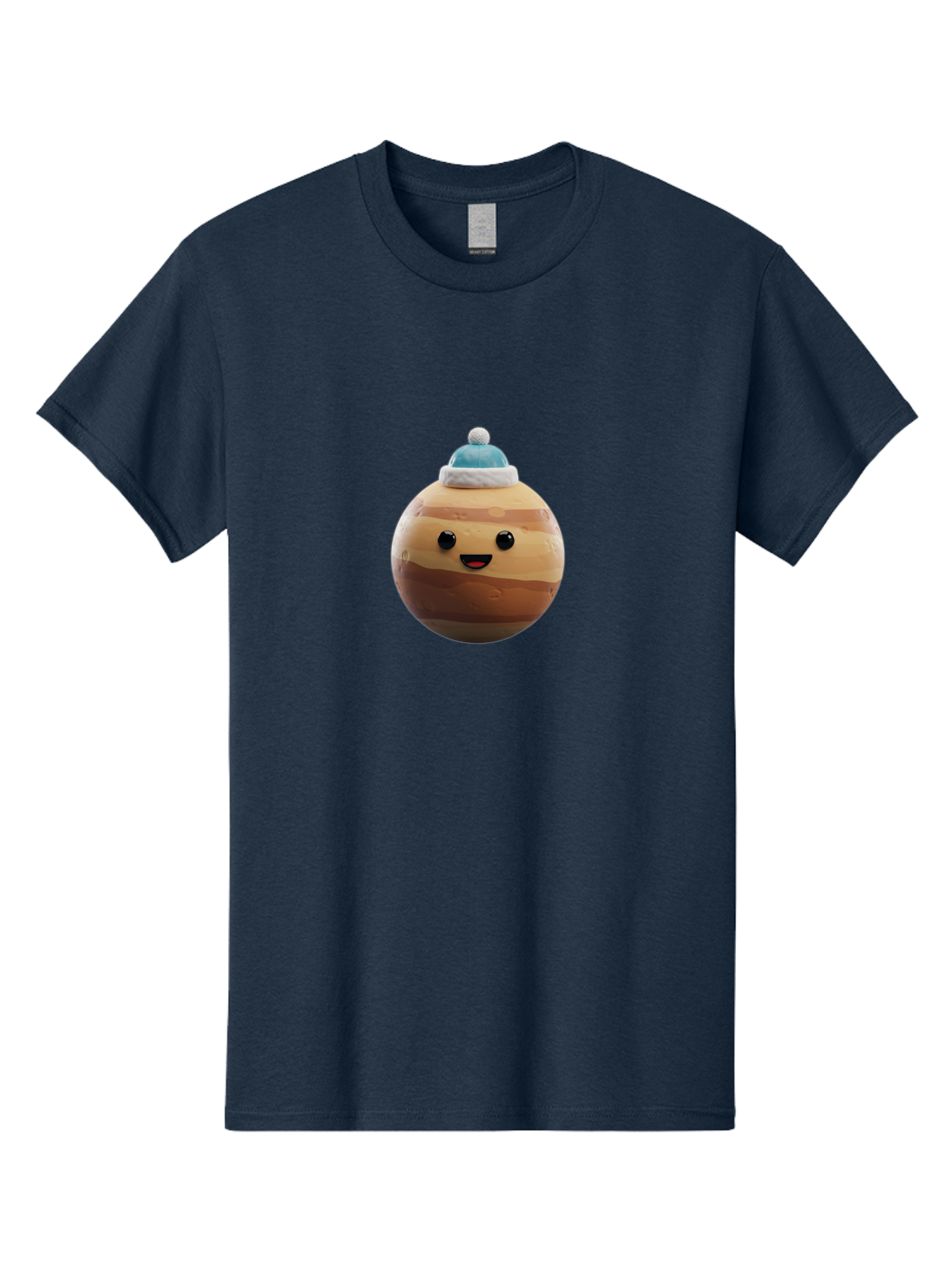 Squishmallow Men'S Graphic Tee, 100% Cotton, Comfortable Casual Summer Wear, Machine Washable, Cute Plush Toy, Squishmallow Character, Caramel Color, Blue Beanie, Soft Texture, Cheerful Face, Round Shape, Squishy Toy, Collectible Plush, Bad699