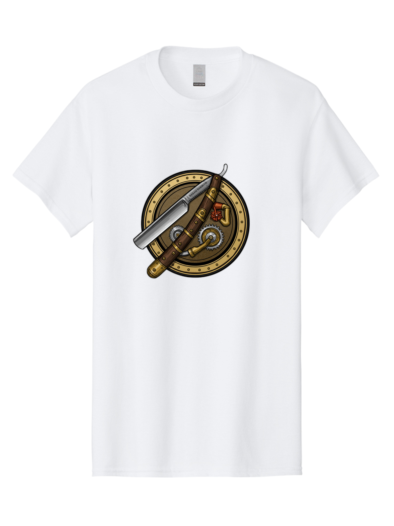 Steampunk-Pliers-And-Knife Men'S Graphic Tee, 100% Cotton, Comfortable Casual Summer Wear, Machine Washable, Steampunk-Themed, Vintage, Retro, Sci-Fi, Fantasy, Gear, Machinery, Industrial Design, Fantasy Art, Steampunk Style, Unique Bad718