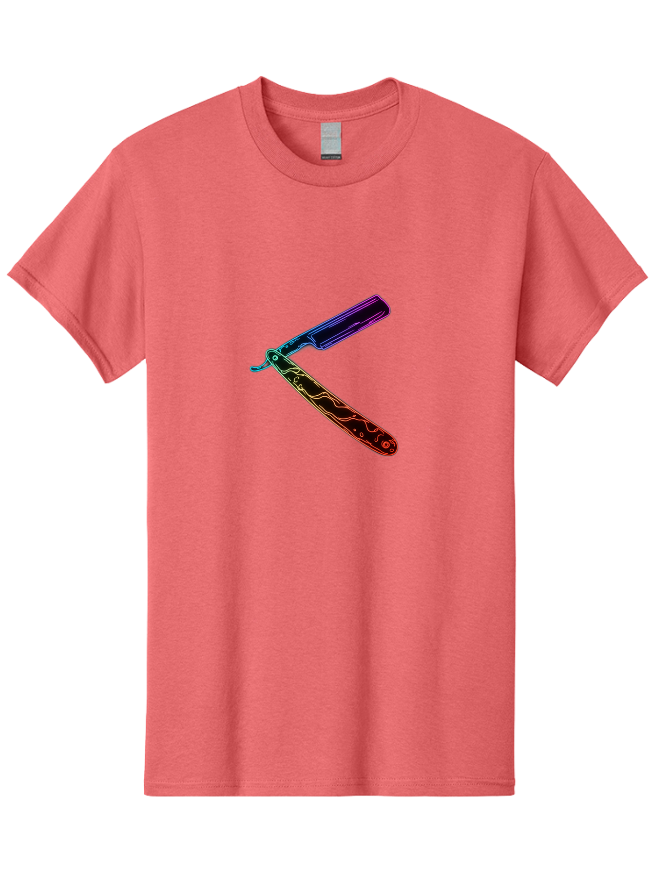 Straight-Razor-4 Men'S Graphic Tee, 100% Cotton, Comfortable Casual Summer Wear, Machine Washable, Straight Razor, Vintage Grooming, Classic Shaving, Sharp Blade, Elegant Design, Traditional Barber, Precision Cutting, Detailed Handle, Bad730
