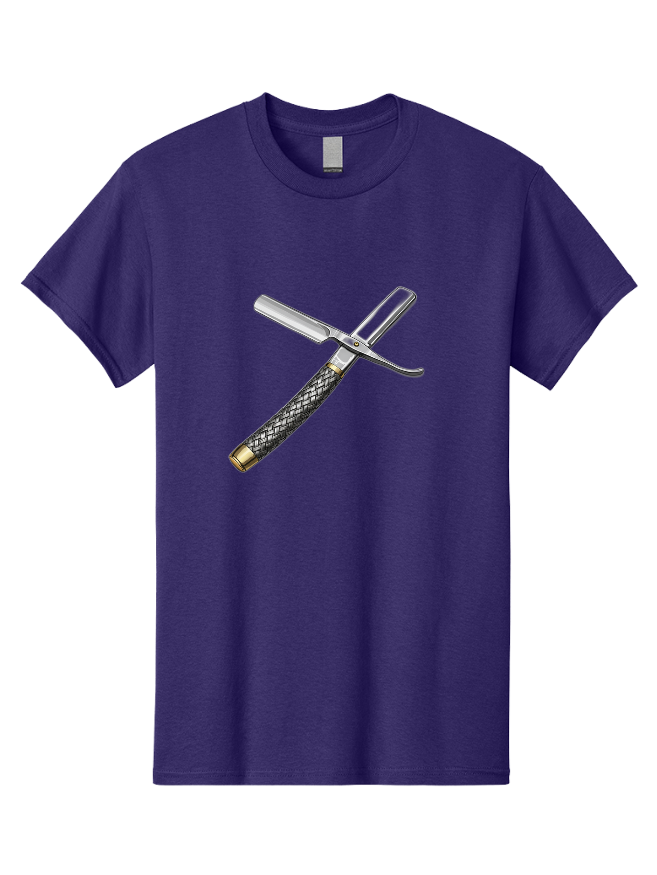 Straight-Razor-6 Men'S Graphic Tee, 100% Cotton, Comfortable Casual Summer Wear, Machine Washable, Straight Razor, Vintage Grooming, Metal Craftsmanship, Woven Handle, Classic Shaving, Traditional Grooming Tools, Precise Shaving Bad732