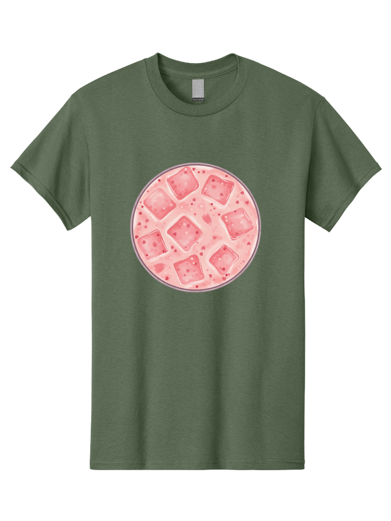 Strawberry-Smoothie Men'S Graphic Tee, 100% Cotton, Comfortable Casual Summer Wear, Machine Washable, Pink Drink, Ice Cubes, Refreshing Beverage, Summer Drink, Cold Drink, Fruity Flavor, Sweet Treat, Cocktail, Ice Cold, Drink With Ice Bad741