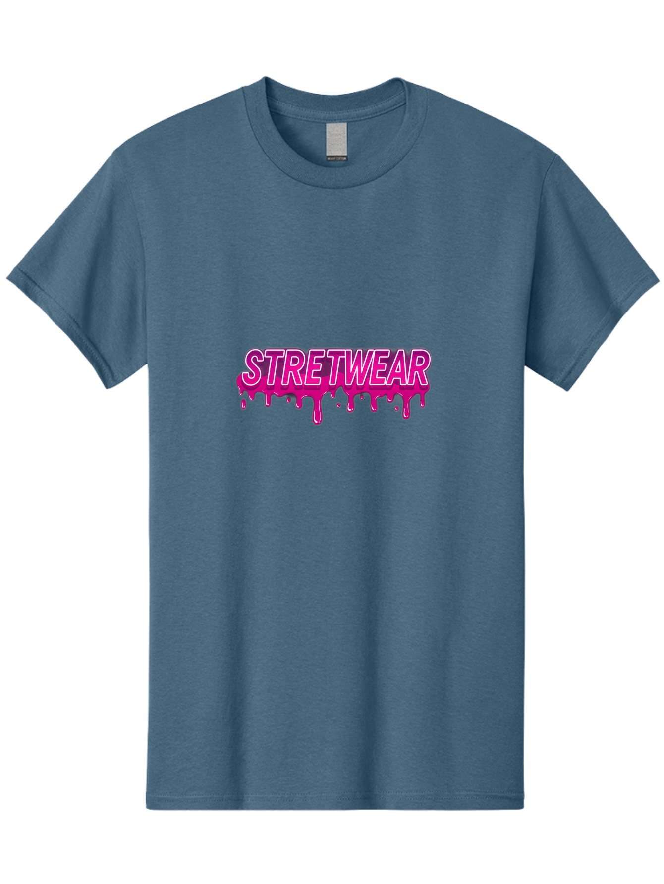 Stretwear Men'S Graphic Tee, 100% Cotton, Comfortable Casual Summer Wear, Machine Washable, Streetwear Fashion, Urban Style, Graffiti Art, Trendy Clothing, Pink Drips, Bold Typography, Edgy Aesthetic, Modern Design Bad756