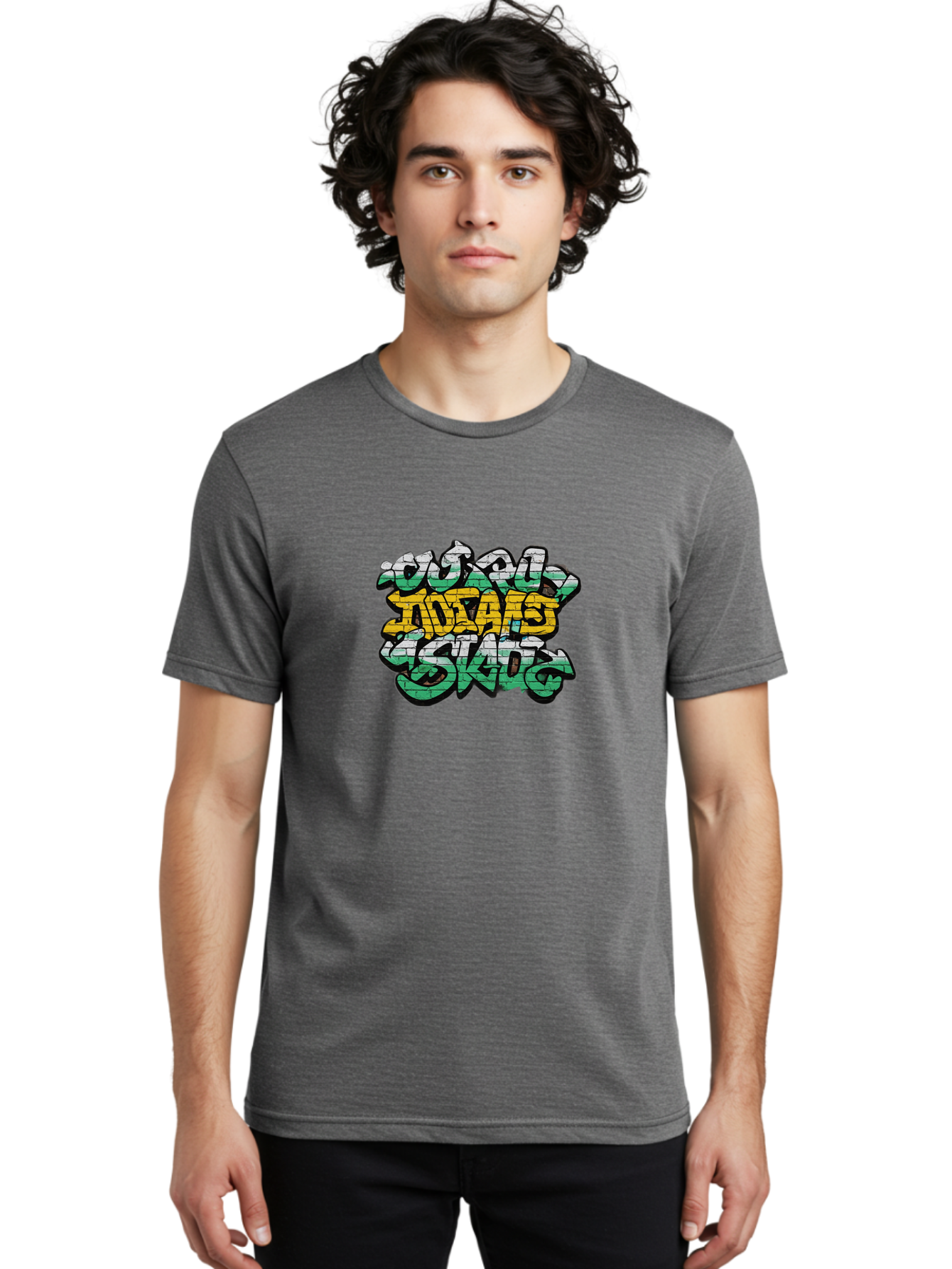 Suic-Society-Sk8 Men'S Graphic Tee, 100% Cotton, Comfortable Casual Summer Wear, Machine Washable, Graffiti Art, Street Art, Urban Culture, Graffiti Style, Vibrant Colors, Bold Typography, Edgy Design, Youth Culture, Creative Expression Bad794