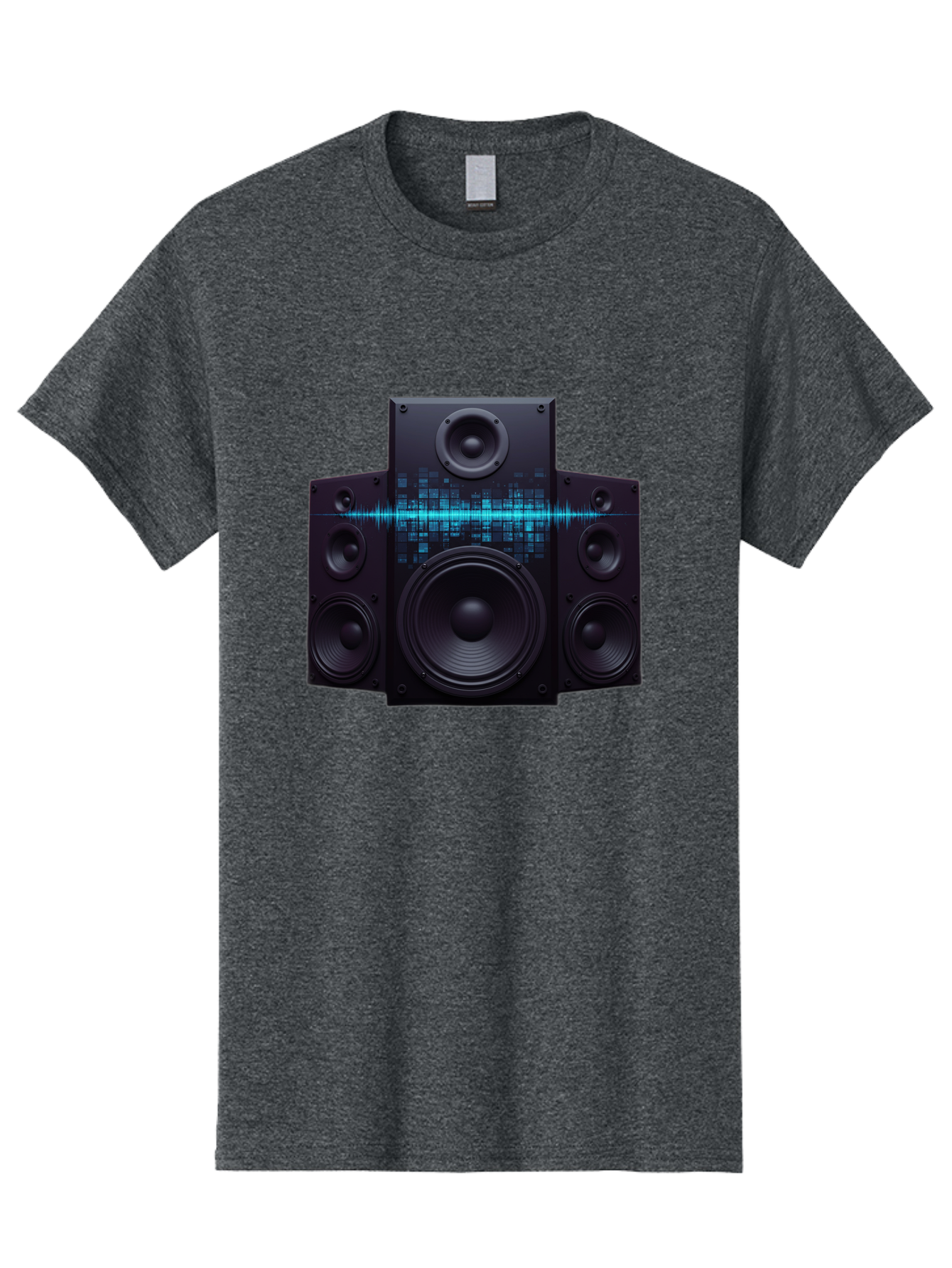 Surround-Sound-Speakers Men'S Graphic Tee, 100% Cotton, Comfortable Casual Summer Wear, Machine Washable, High-Quality Speakers, Home Audio System, Sound Wave, Audio Equipment, Music Speakers, Sound Technology, Audio Visual, Sound System Bad798