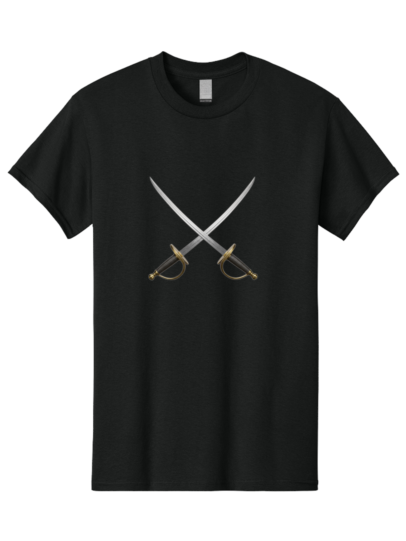 Swords Men'S Graphic Tee, 100% Cotton, Comfortable Casual Summer Wear, Machine Washable, Crossed Swords, Naval Swords, Sword Duel, Military Swords, Crossed Weapons, Fighting Blades, Naval Combat, Historical Swords, Pirate Swords, Bad800