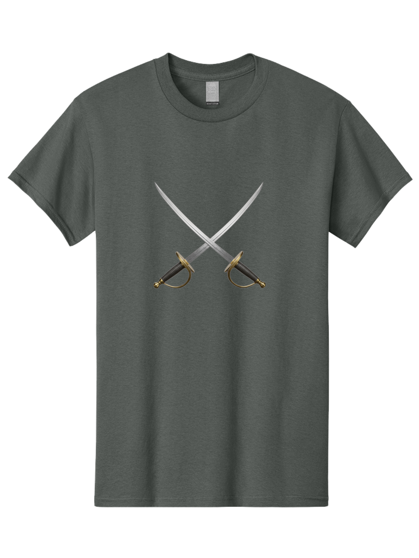 Swords Men'S Graphic Tee, 100% Cotton, Comfortable Casual Summer Wear, Machine Washable, Crossed Swords, Naval Swords, Sword Duel, Military Swords, Crossed Weapons, Fighting Blades, Naval Combat, Historical Swords, Pirate Swords, Bad800