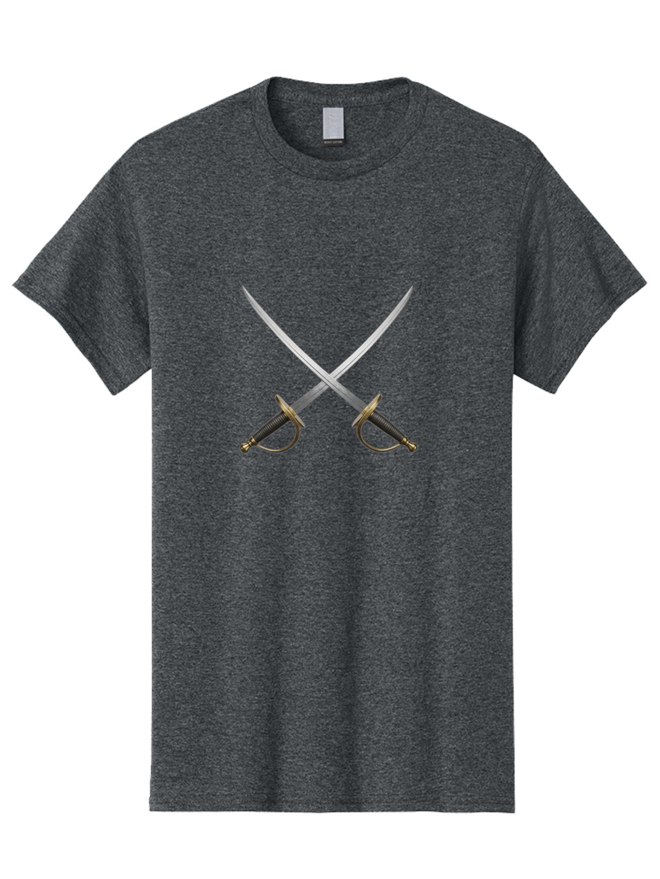 Swords Men'S Graphic Tee, 100% Cotton, Comfortable Casual Summer Wear, Machine Washable, Crossed Swords, Naval Swords, Sword Duel, Military Swords, Crossed Weapons, Fighting Blades, Naval Combat, Historical Swords, Pirate Swords, Bad800
