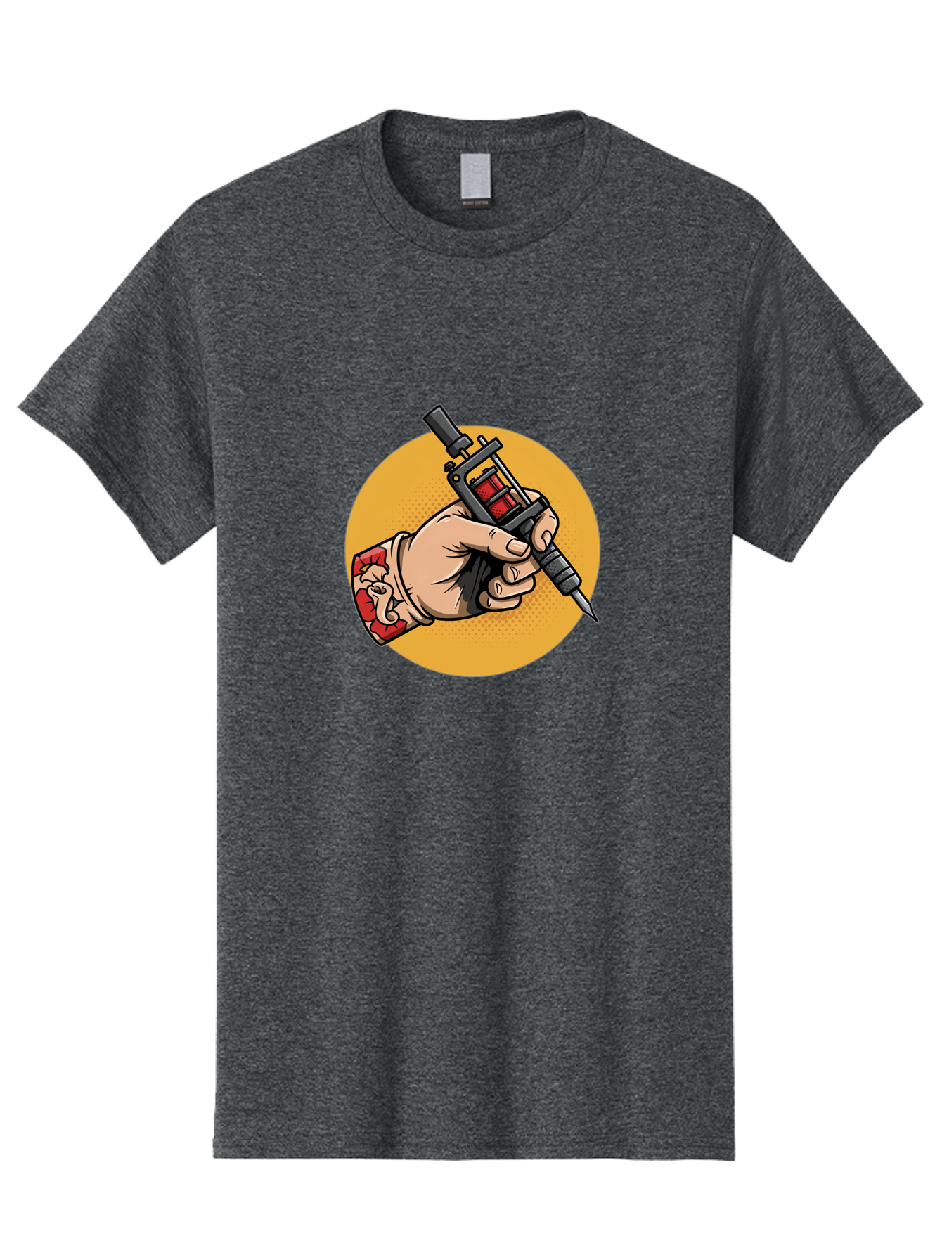 Tattoo-Machine-Hand Men'S Graphic Tee, 100% Cotton, Comfortable Casual Summer Wear, Machine Washable, Tattoo Machine, Tattooed Hand, Tattoo Art, Body Art, Inked Art, Tattoo Artist, Tattoo Culture, Artistry, Creativity Bad807