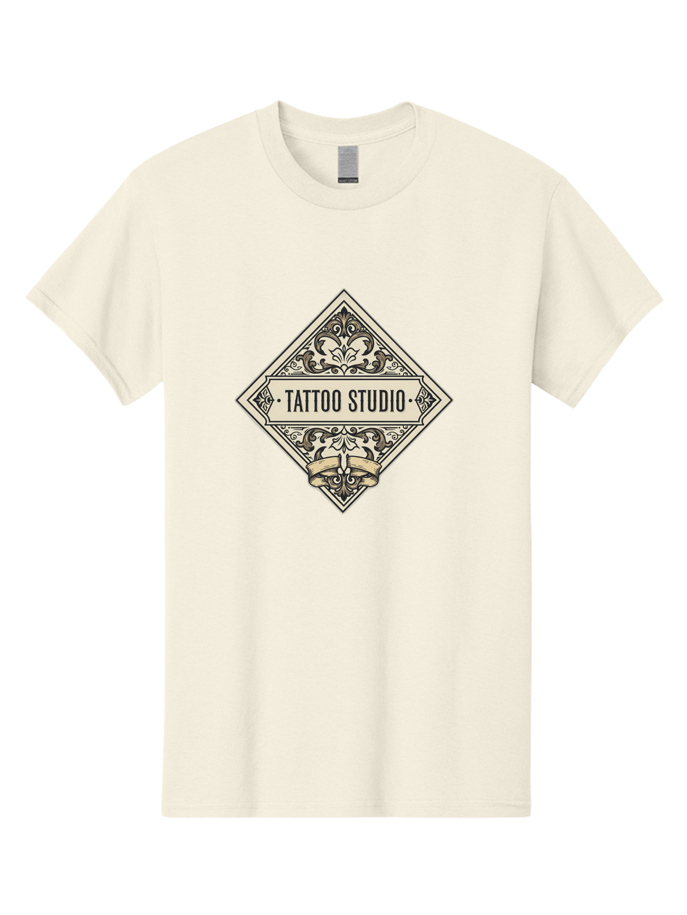 Tattoo-Studio-1 Men'S Graphic Tee, 100% Cotton, Comfortable Casual Summer Wear, Machine Washable, Tattoo Studio Logo, Vintage Design, Ornate Details, Floral Patterns, Classic Typography, Tattoo Parlor Branding, Ink Art, Body Art Studio Bad815