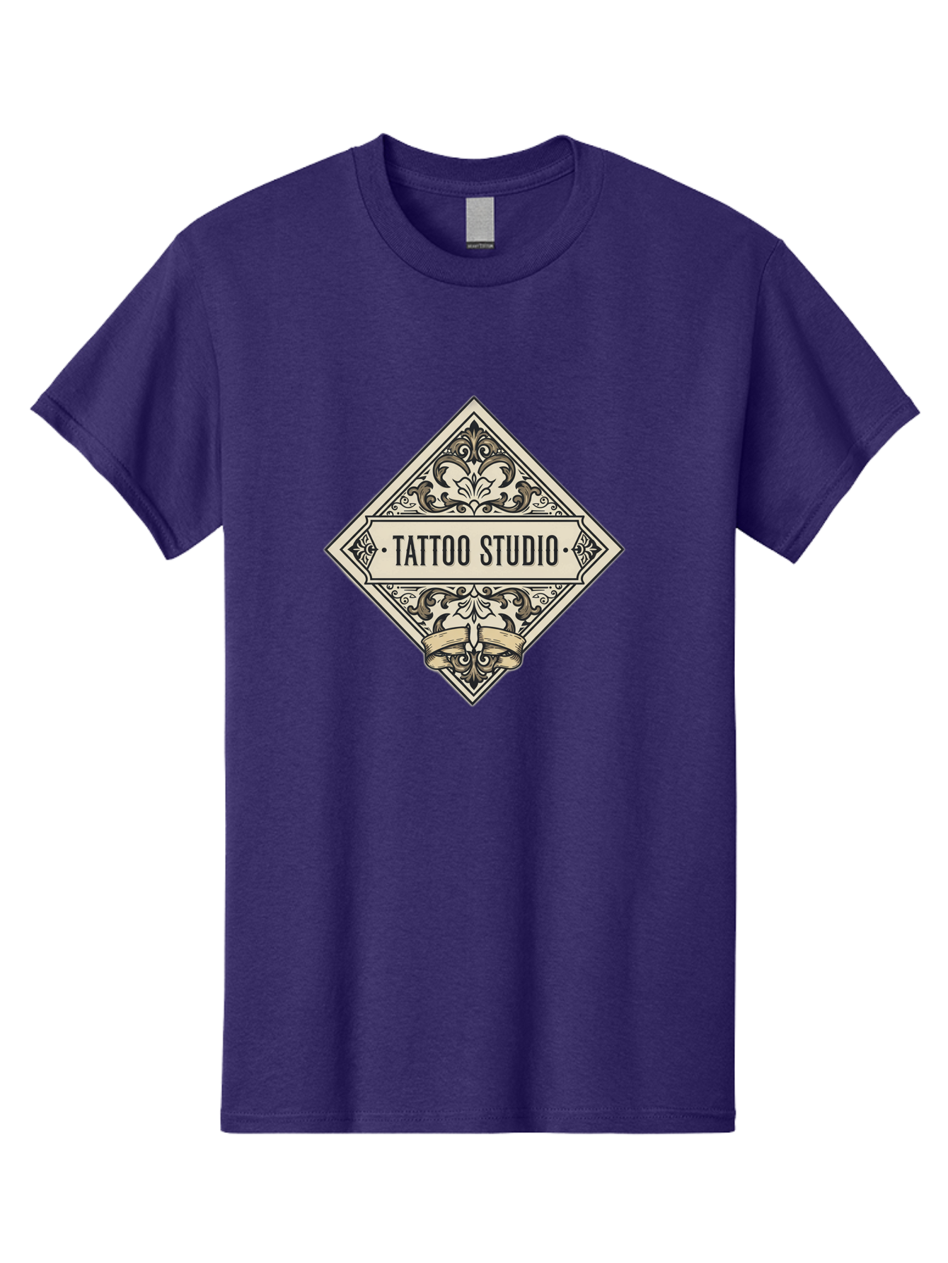 Tattoo-Studio-1 Men'S Graphic Tee, 100% Cotton, Comfortable Casual Summer Wear, Machine Washable, Tattoo Studio Logo, Vintage Design, Ornate Details, Floral Patterns, Classic Typography, Tattoo Parlor Branding, Ink Art, Body Art Studio Bad815