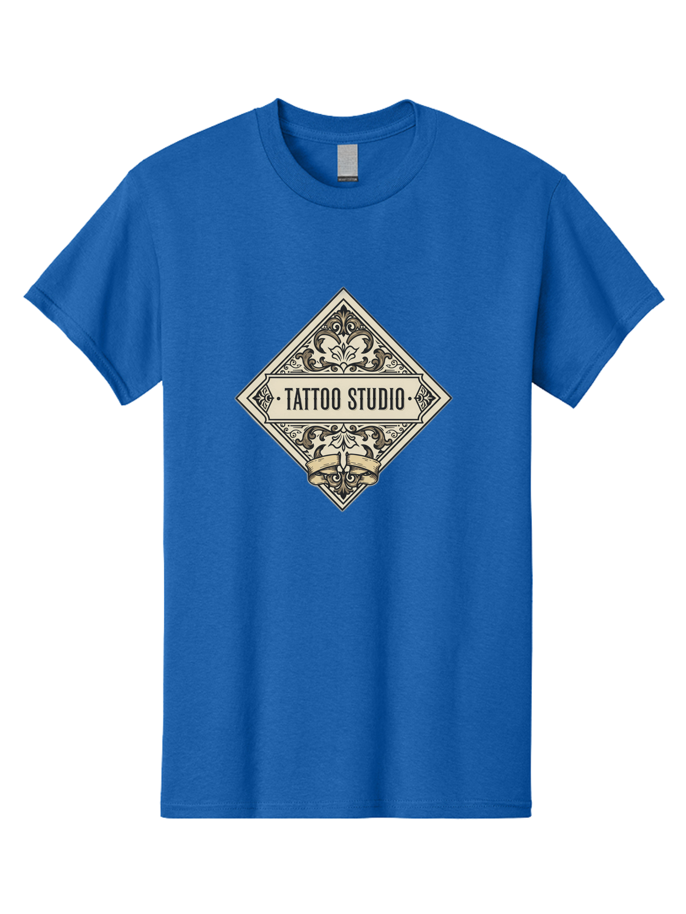 Tattoo-Studio-1 Men'S Graphic Tee, 100% Cotton, Comfortable Casual Summer Wear, Machine Washable, Tattoo Studio Logo, Vintage Design, Ornate Details, Floral Patterns, Classic Typography, Tattoo Parlor Branding, Ink Art, Body Art Studio Bad815