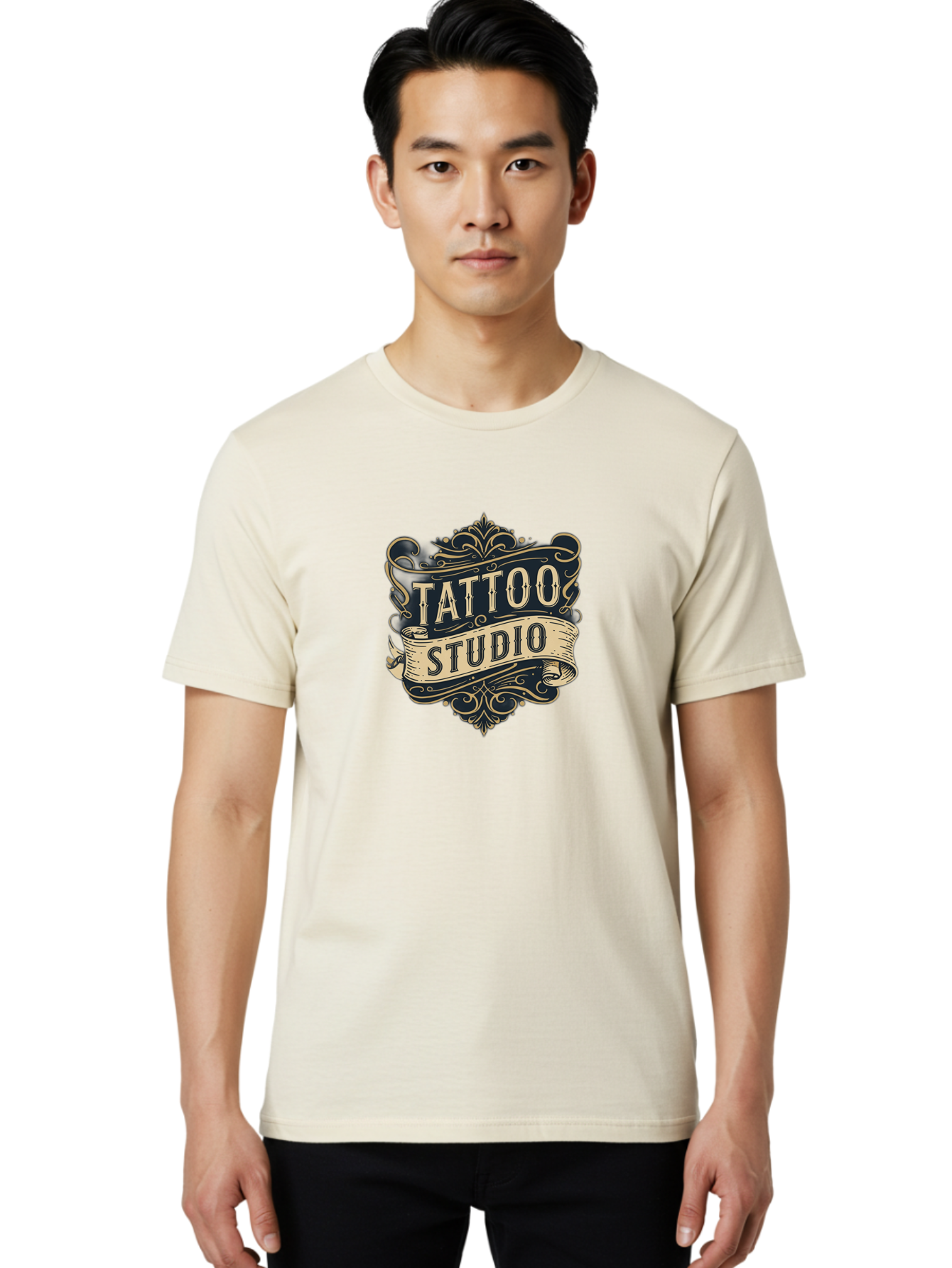 Tattoo-Studio-2 Men'S Graphic Tee, 100% Cotton, Comfortable Casual Summer Wear, Machine Washable, Tattoo Studio, Vintage Logo, Ornate Design, Classic Typography, Body Art, Tattoo Parlor, Ink Art, Tattoo Artist Bad816