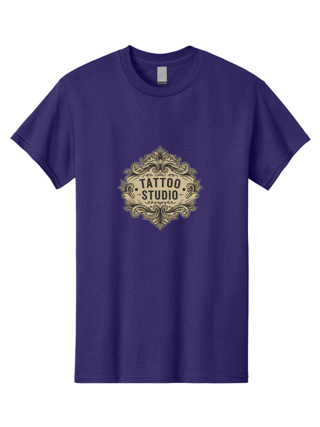 Tattoo-Studio-7 Men'S Graphic Tee, 100% Cotton, Comfortable Casual Summer Wear, Machine Washable, Tattoo Studio Logo, Vintage Design, Ornate Graphics, Classic Typography, Body Art, Tattoo Parlor, Intricate Details, Tattoo Artists Bad821