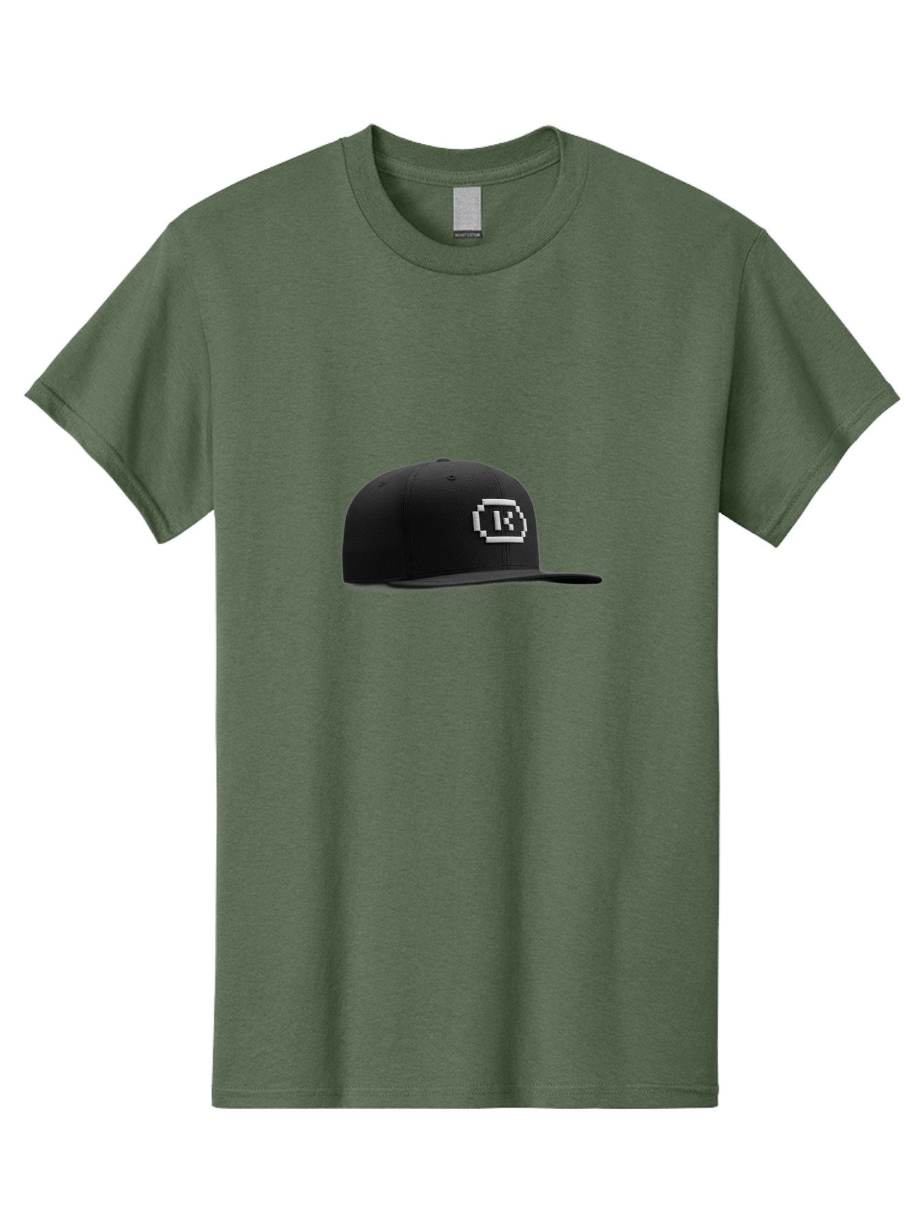 Tk-Baseball-Hat Men'S Graphic Tee, 100% Cotton, Comfortable Casual Summer Wear, Machine Washable, Black Baseball Cap, Pixel Art Logo, White 'R' Emblem, Trendy Headwear, Streetwear Fashion, Casual Style, Urban Apparel, Gamer Accessories, Bad845