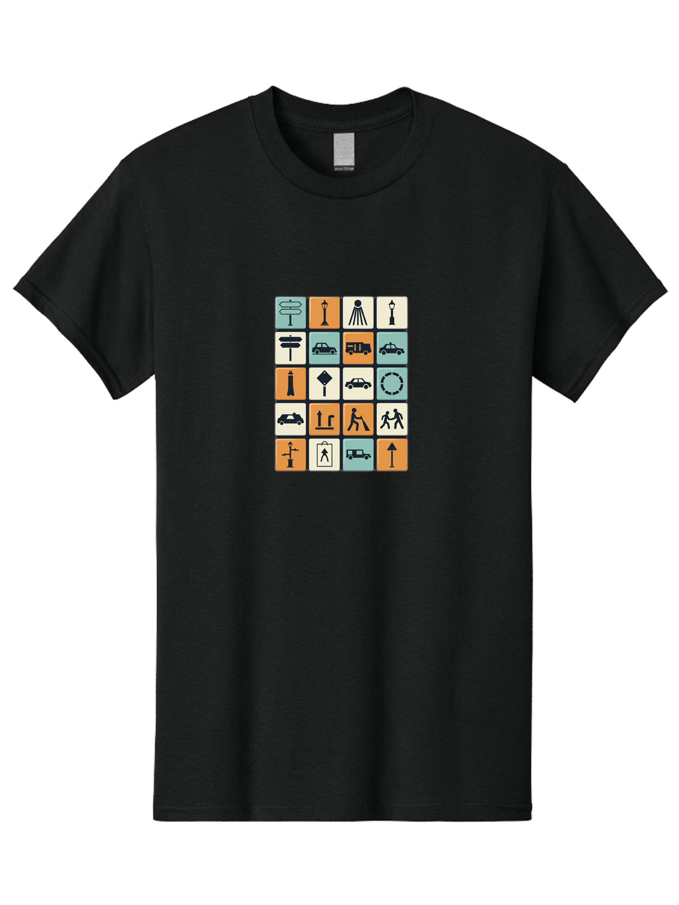 Traffic-Signs Men'S Graphic Tee, 100% Cotton, Comfortable Casual Summer Wear, Machine Washable, Traffic Signs, Road Signs, Direction Signs, Traffic Icons, Street Signs, Navigation Symbols, Transportation Graphics, Urban Planning, Road Safety, Bad856