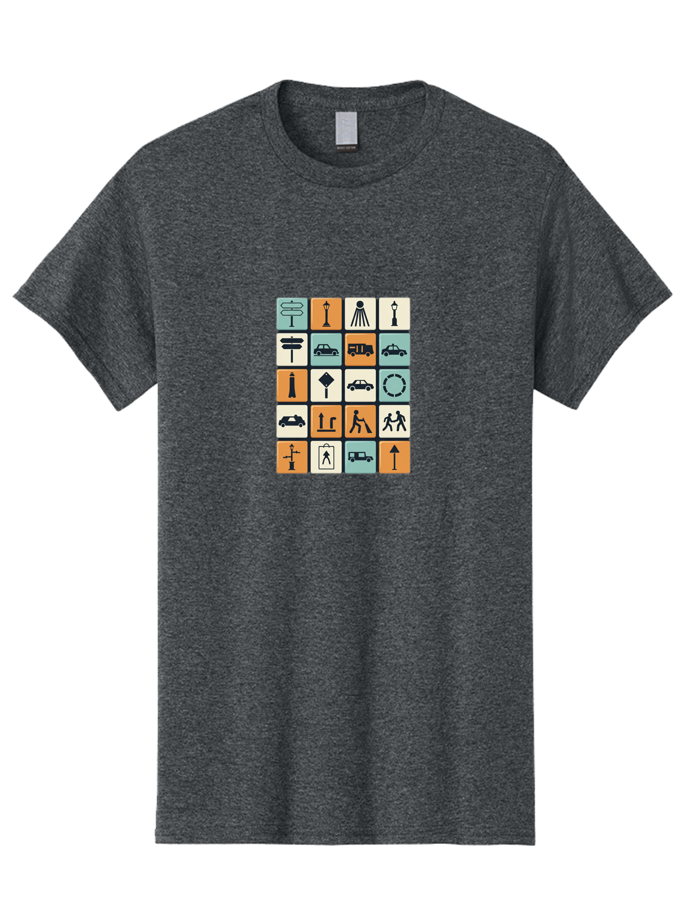 Traffic-Signs Men'S Graphic Tee, 100% Cotton, Comfortable Casual Summer Wear, Machine Washable, Traffic Signs, Road Signs, Direction Signs, Traffic Icons, Street Signs, Navigation Symbols, Transportation Graphics, Urban Planning, Road Safety, Bad856