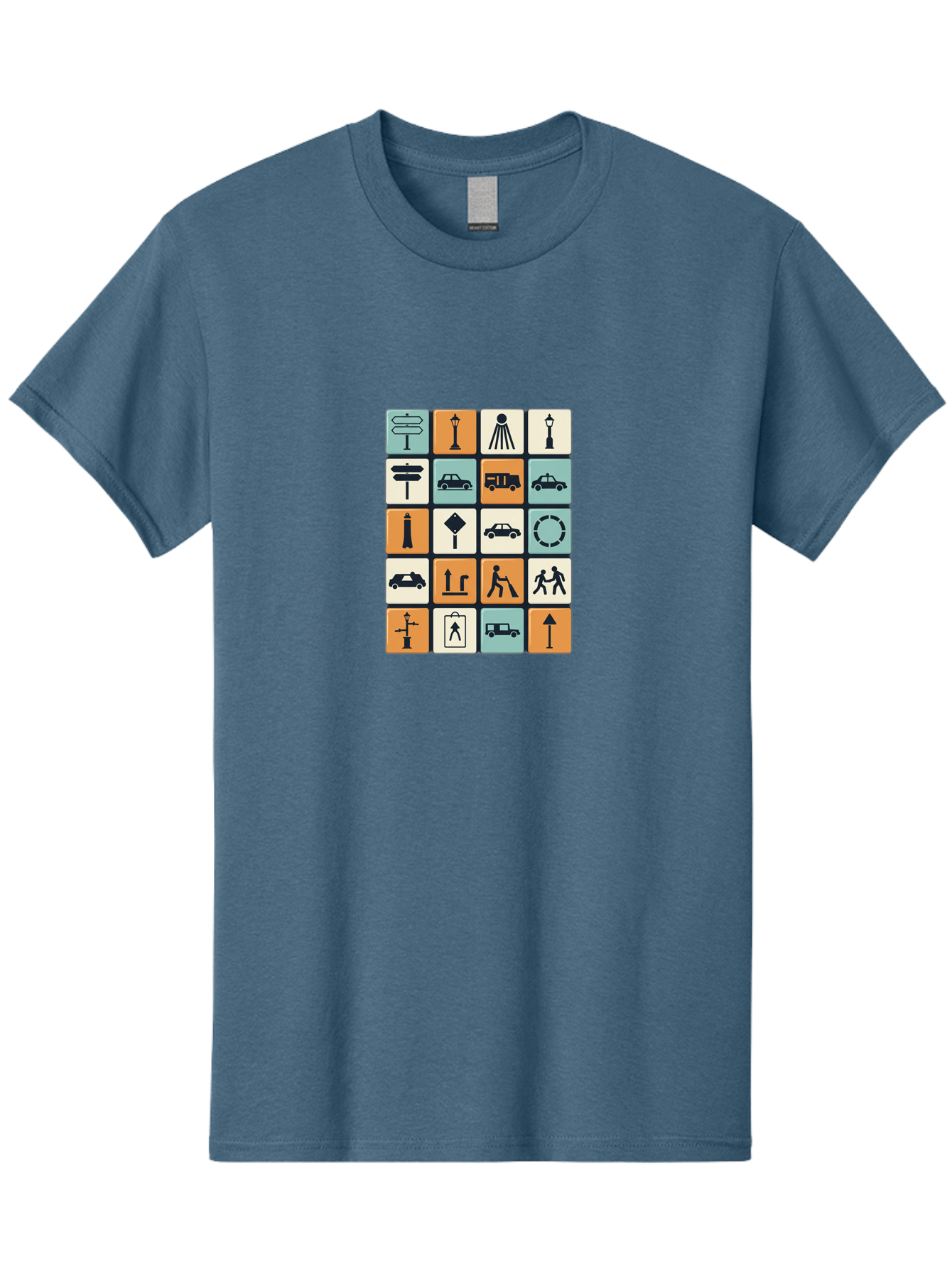Traffic-Signs Men'S Graphic Tee, 100% Cotton, Comfortable Casual Summer Wear, Machine Washable, Traffic Signs, Road Signs, Direction Signs, Traffic Icons, Street Signs, Navigation Symbols, Transportation Graphics, Urban Planning, Road Safety, Bad856