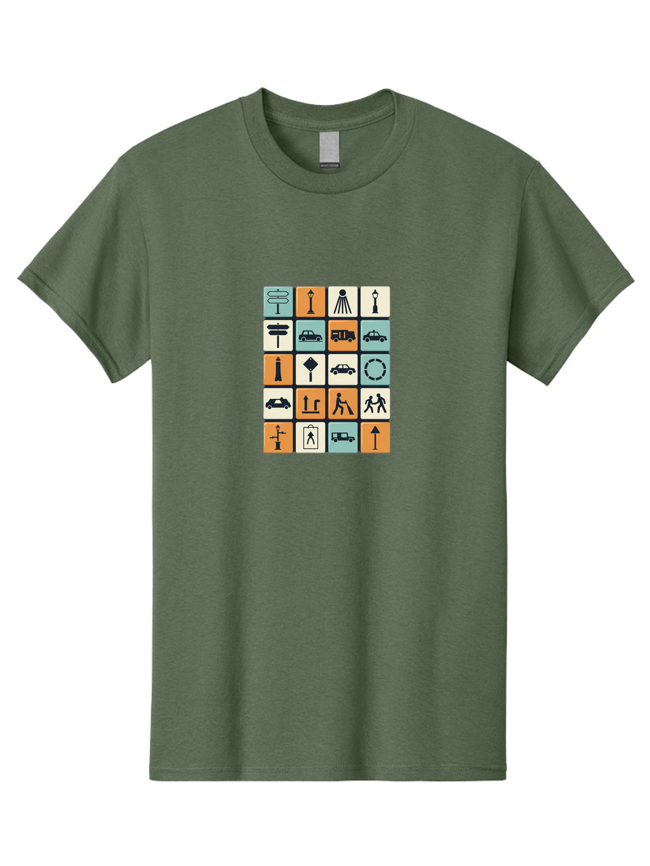 Traffic-Signs Men'S Graphic Tee, 100% Cotton, Comfortable Casual Summer Wear, Machine Washable, Traffic Signs, Road Signs, Direction Signs, Traffic Icons, Street Signs, Navigation Symbols, Transportation Graphics, Urban Planning, Road Safety, Bad856