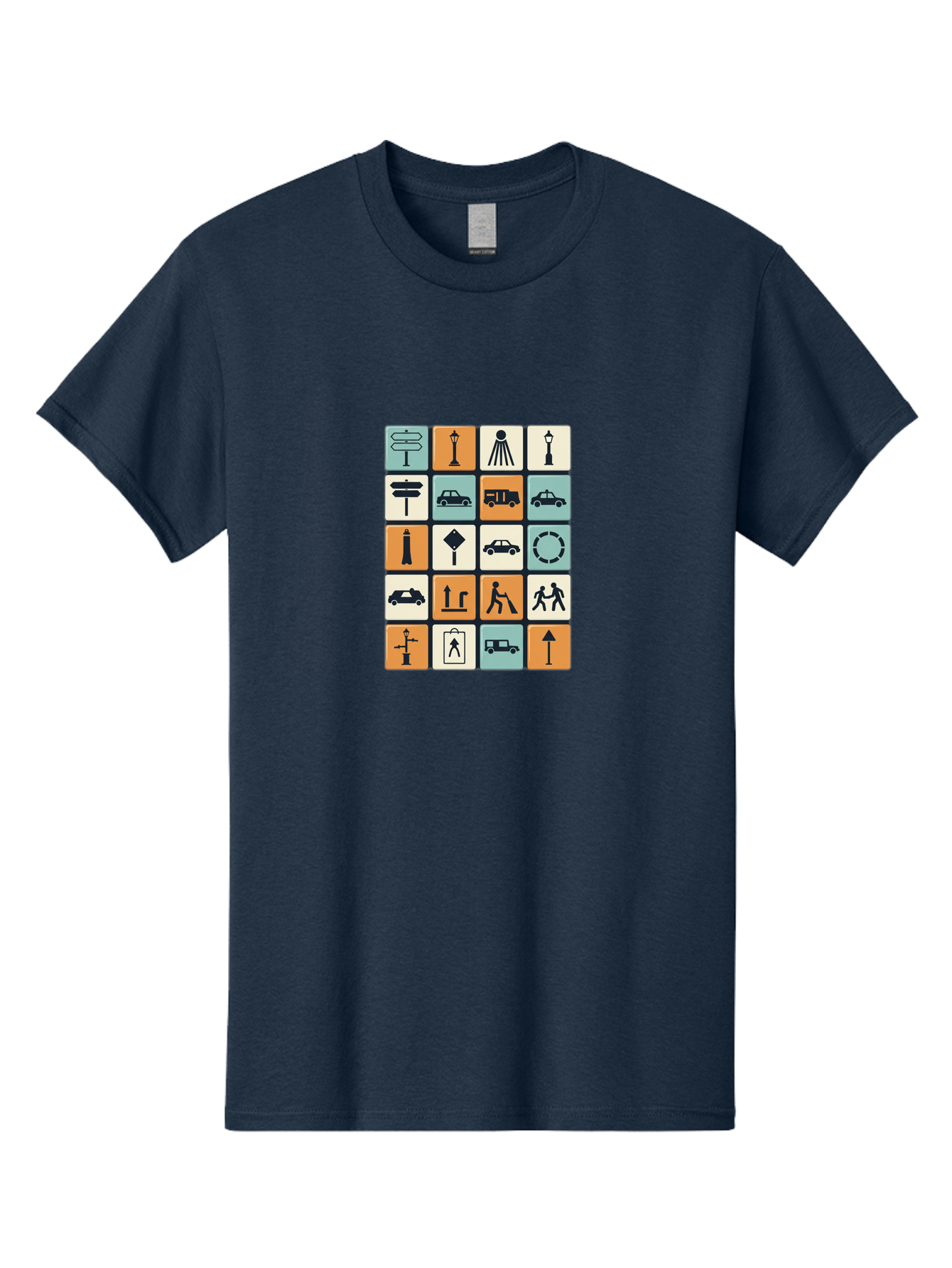 Traffic-Signs Men'S Graphic Tee, 100% Cotton, Comfortable Casual Summer Wear, Machine Washable, Traffic Signs, Road Signs, Direction Signs, Traffic Icons, Street Signs, Navigation Symbols, Transportation Graphics, Urban Planning, Road Safety, Bad856