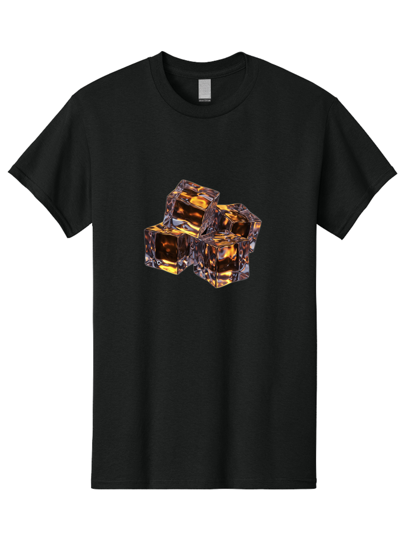 Transparent-Gold-Cubes Men'S Graphic Tee, 100% Cotton, Comfortable Casual Summer Wear, Machine Washable, Tigereye Gemstones, Golden Brown Gem, Tiger'S Eye, Precious Stones, Luxury Jewelry, Ornate Decor, Earthy Tones, Gemstone Collection, Bad857