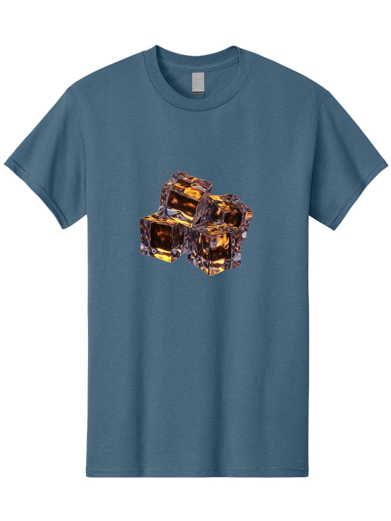 Transparent-Gold-Cubes Men'S Graphic Tee, 100% Cotton, Comfortable Casual Summer Wear, Machine Washable, Tigereye Gemstones, Golden Brown Gem, Tiger'S Eye, Precious Stones, Luxury Jewelry, Ornate Decor, Earthy Tones, Gemstone Collection, Bad857