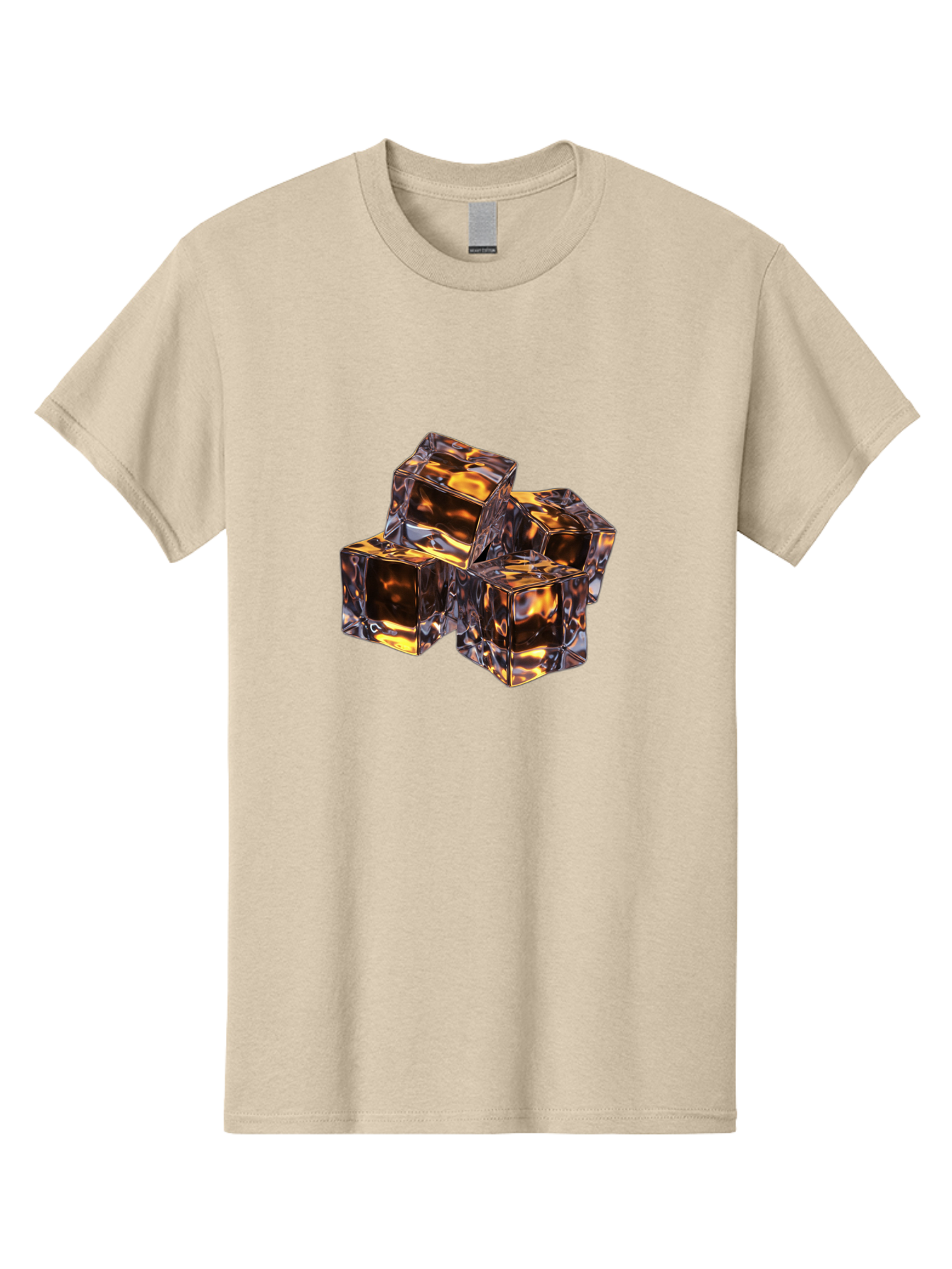 Transparent-Gold-Cubes Men'S Graphic Tee, 100% Cotton, Comfortable Casual Summer Wear, Machine Washable, Tigereye Gemstones, Golden Brown Gem, Tiger'S Eye, Precious Stones, Luxury Jewelry, Ornate Decor, Earthy Tones, Gemstone Collection, Bad857