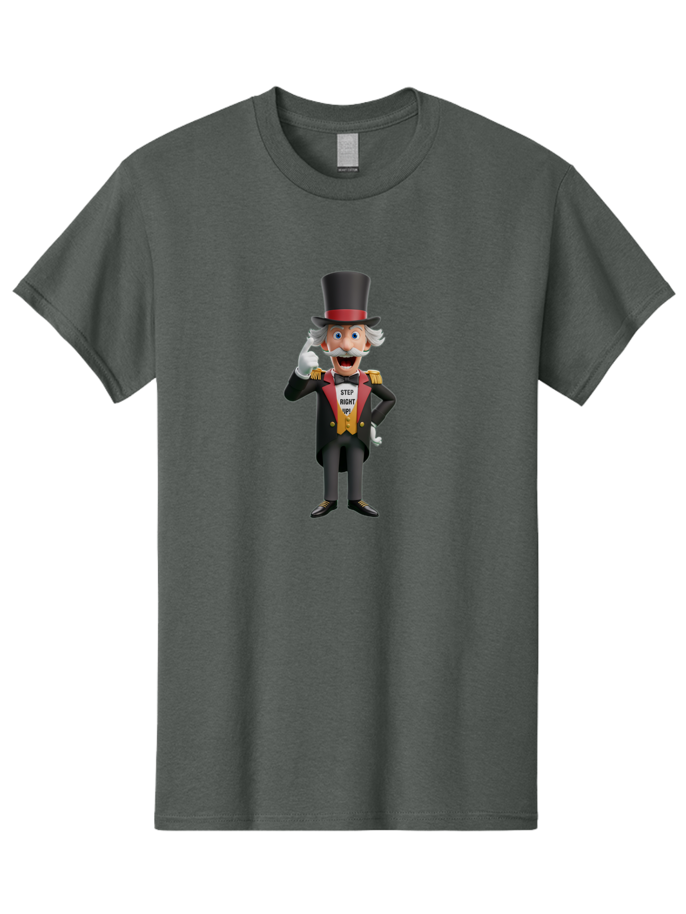 Uncle-Sam Men'S Graphic Tee, 100% Cotton, Comfortable Casual Summer Wear, Machine Washable, Uncle Sam Illustration, Cartoon Character, Usa Symbol, Patriotic Figure, Step Right Up!, Top Hat, White Gloves, Formal Attire, Vintage Style, Bad871